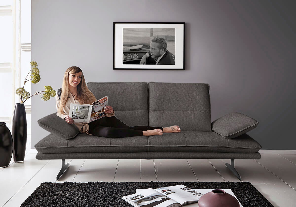 W.SCHILLIG 2-Sitzer "broadway, Designsofa mit tollem Sitzkomfort, Breite 216cm" Sitztiefenverstellung, Kopfteil- & Seitenteilverstellung, Breite 216cm
