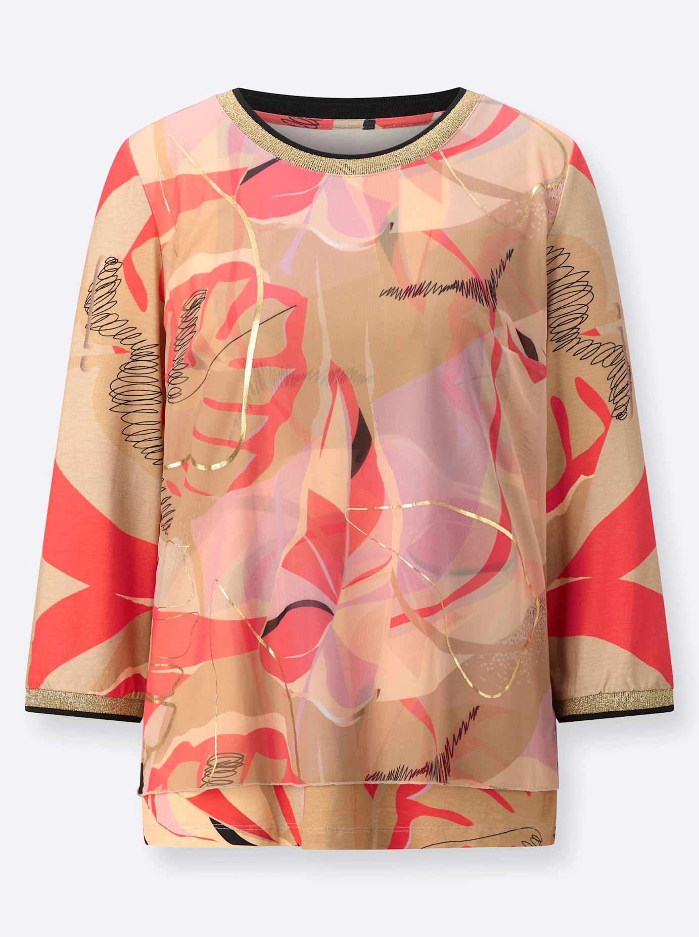 creation L Print-Shirt »Mesh-Shirt«, (1 tlg.)