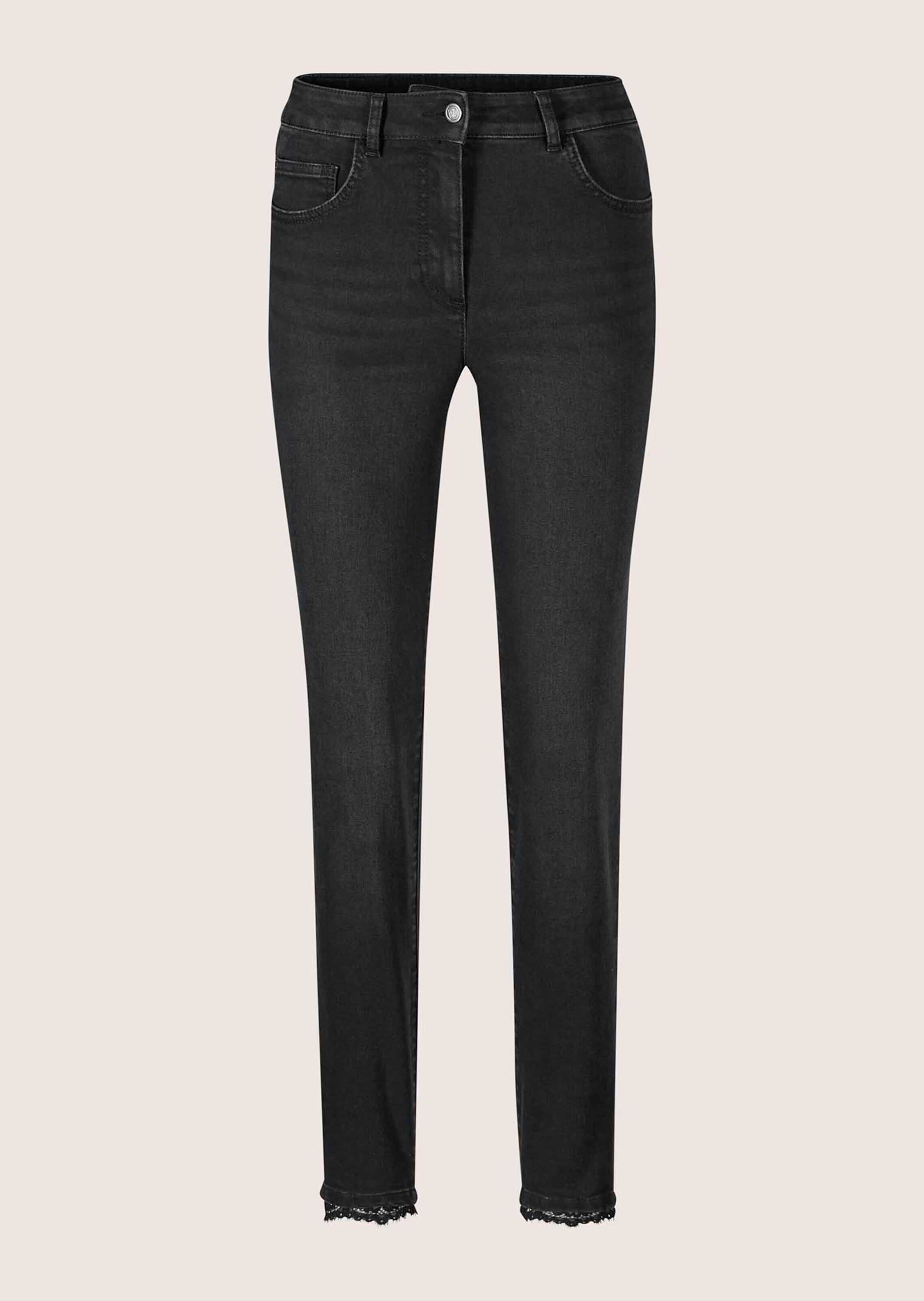 MADELEINE Damen Regular-fit-Jeans "Jeans Slim Fit Five-Pocket-Hose"schwarz, Gr. 17, Obermaterial: 83% Baumwolle CO. 15% Polyester PES. 2% Elasthan