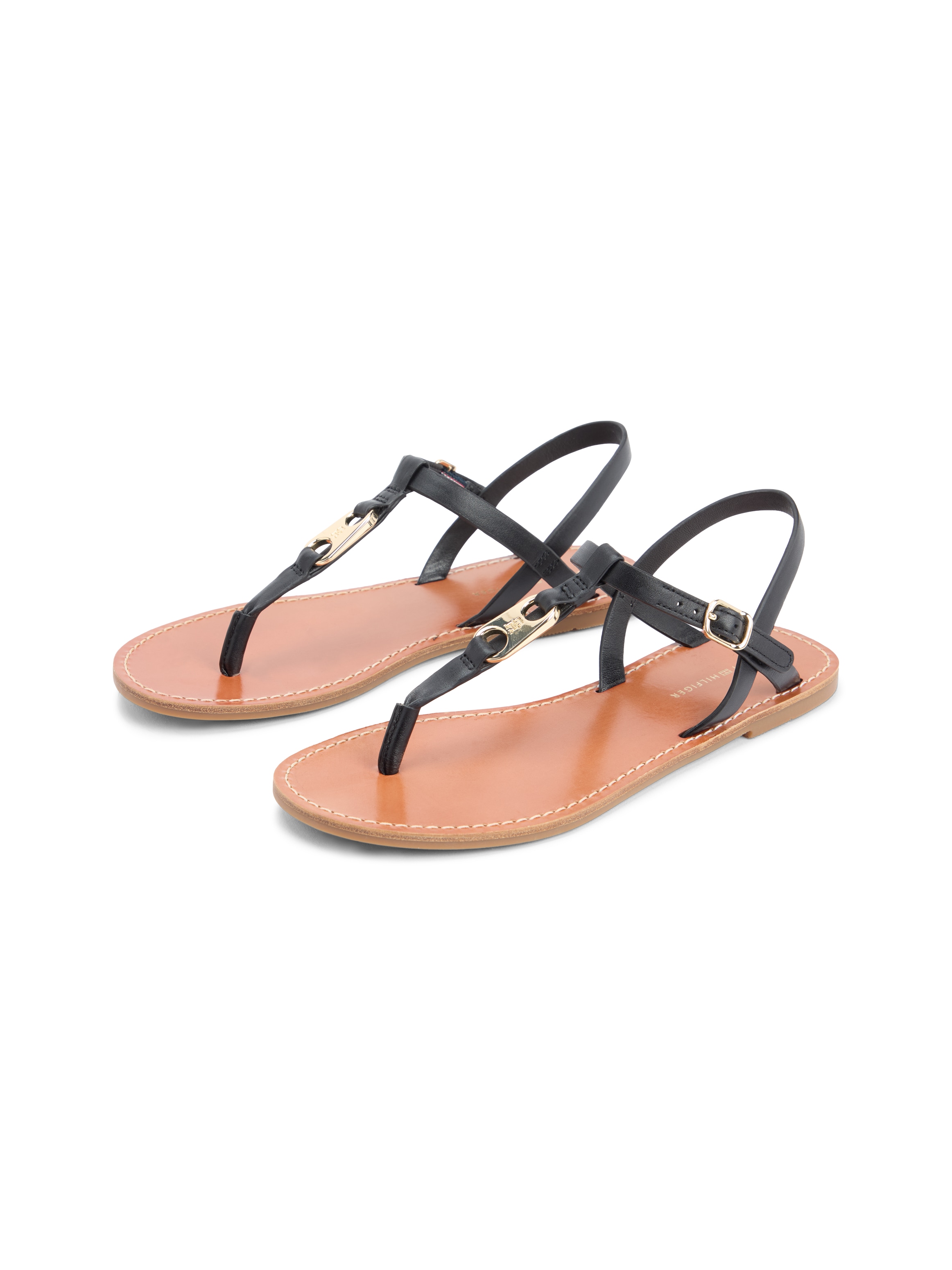 Tommy Hilfiger Riemchensandale "LEATHER THONG SANDAL" Sommerschuh, Sandalet günstig online kaufen