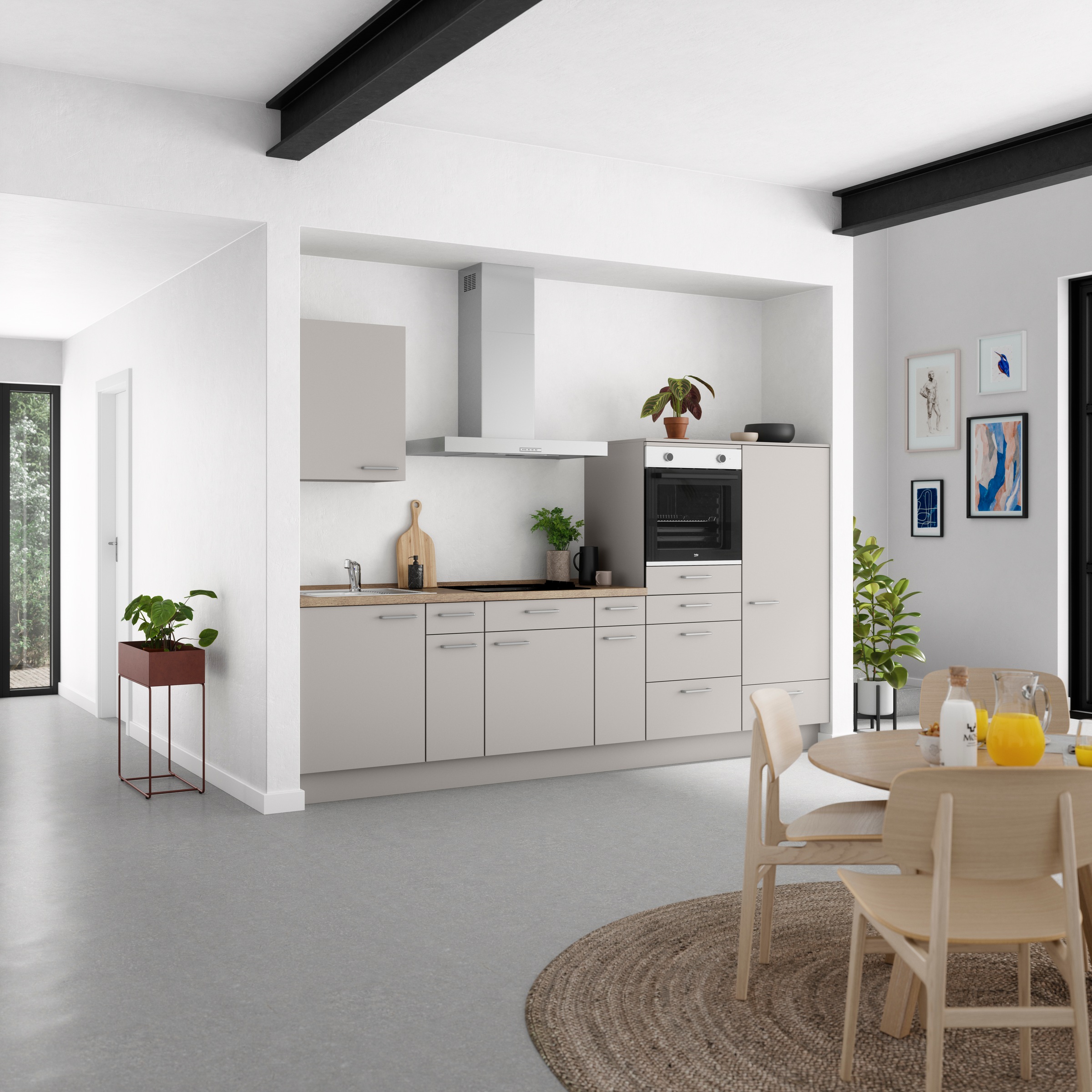 nobilia® Küchenzeile »"Touch I"« vormontiert, Ausrichtung wählbar, Breite 300 cm, wahlw. mit E-Geräten