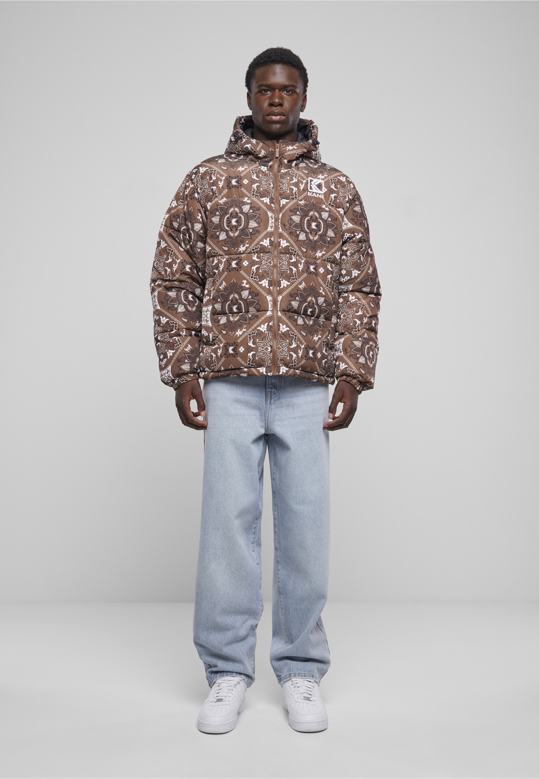 Karl Kani Winterjacke »Karl Kani Herren KM233-037-2 KK OG Paisley Puffer Jacket« 1 Stk. tlg. mit Kapuze