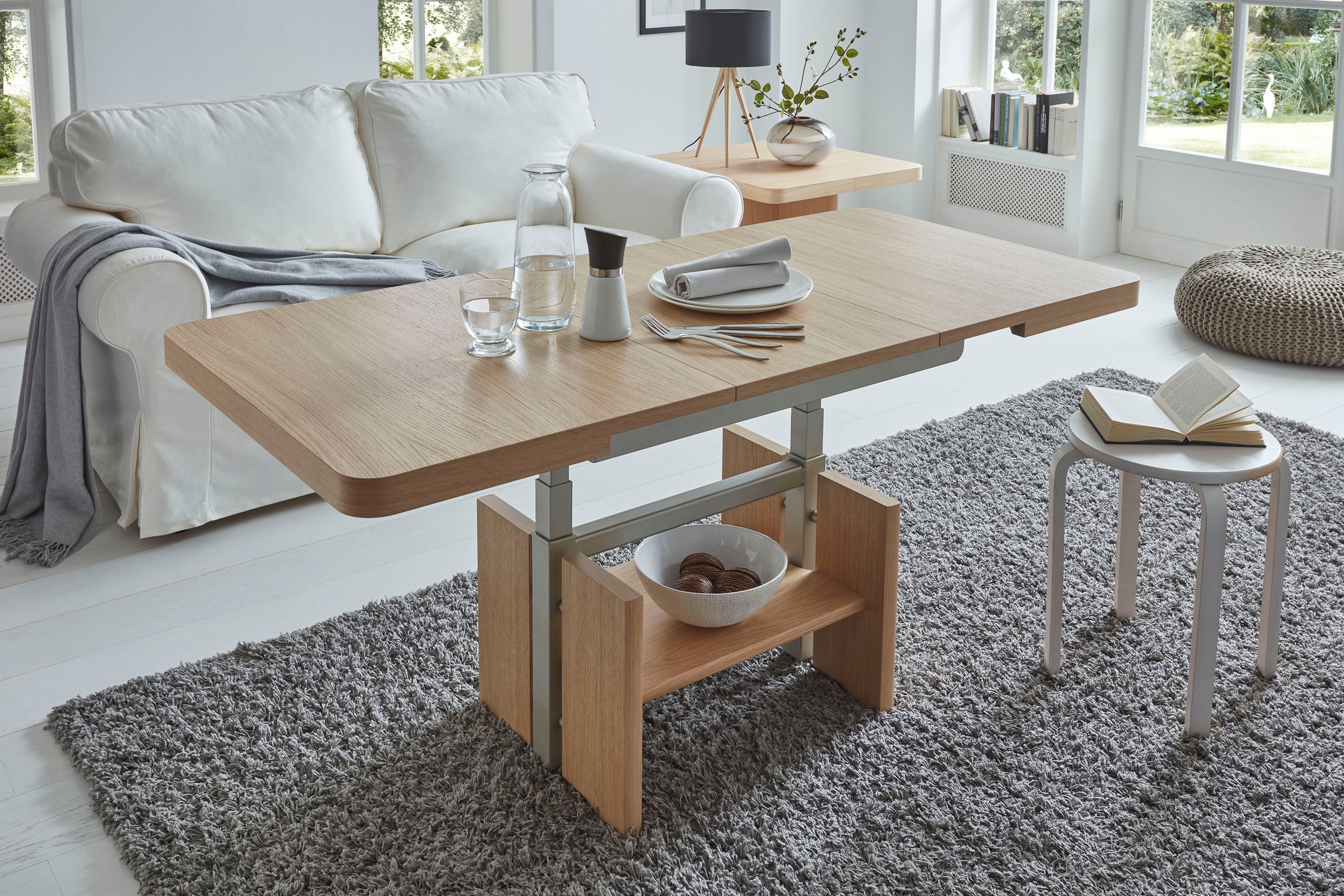 Vierhaus Couchtisch »Kiya«, Platte Echtholz furniert, Wangen und Ablage, furniert