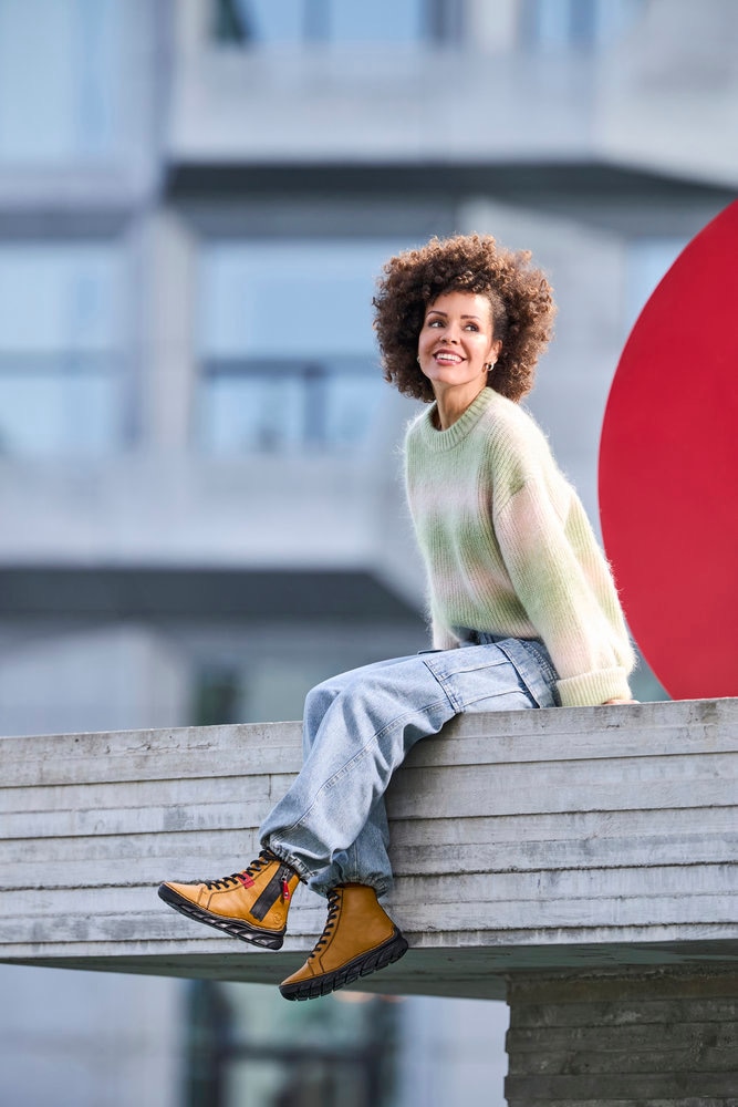 Rieker Winterboots, Schnürstiefelette, Schnürboots, Warmfutter, mit Anziehlasche