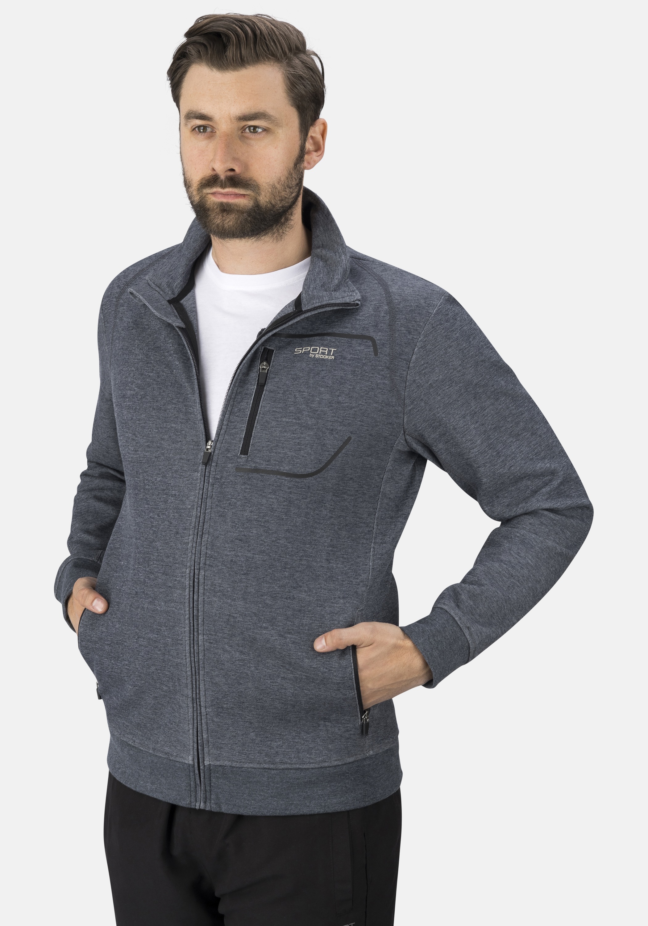 Stooker Men Sweatjacke "SIDNEY Sweatjacke Sportjacke" Sportjacke Stehkragen günstig online kaufen