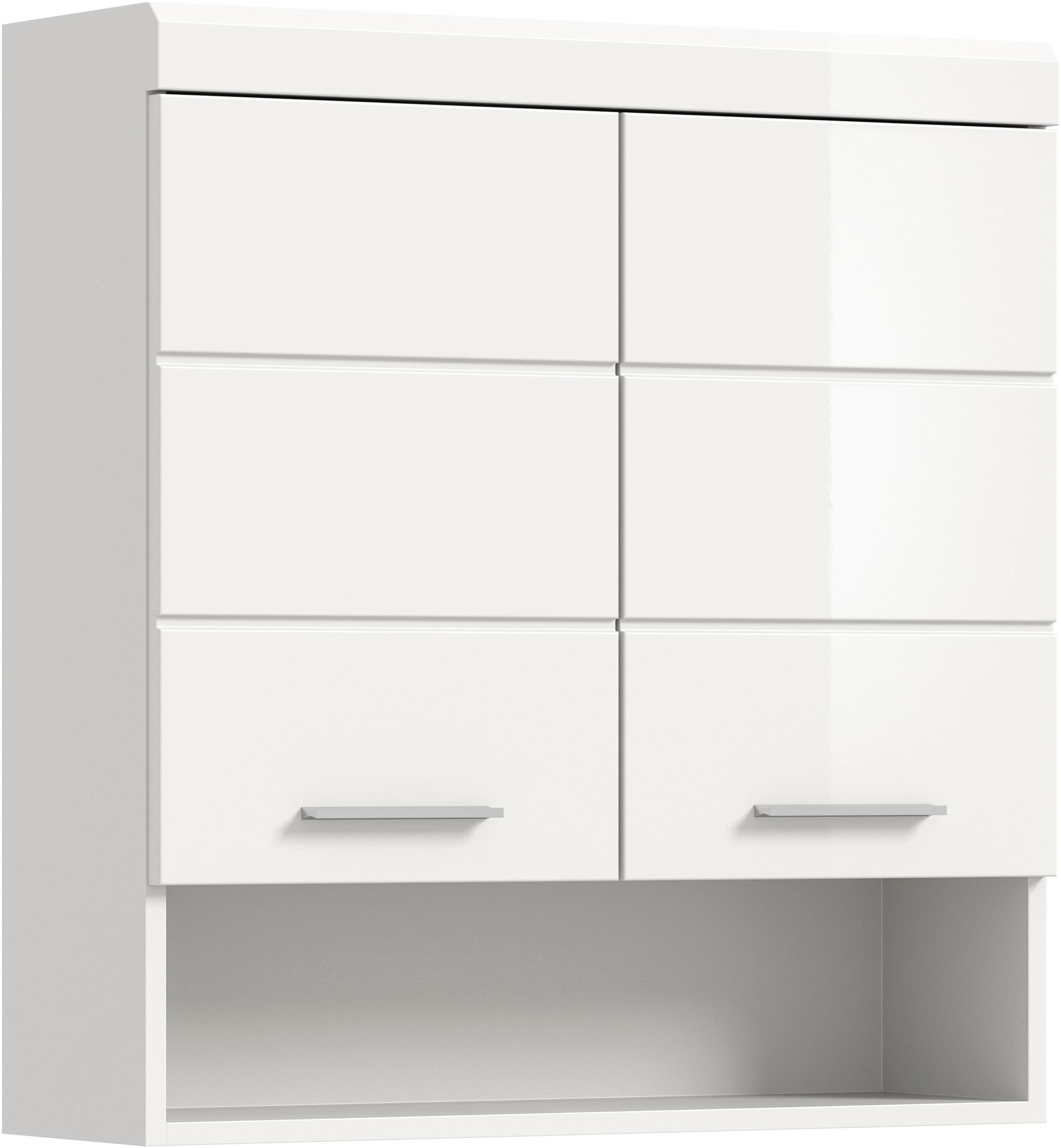 welltime Hängeschrank "SIENA, Breite 74cm, 2 Türen, 1 offenes Fächer, MDF-Front" TOPSELLER, in verschiedenen Farben erhältlich, Badmöbel, Badschrank, Schrank, Bad