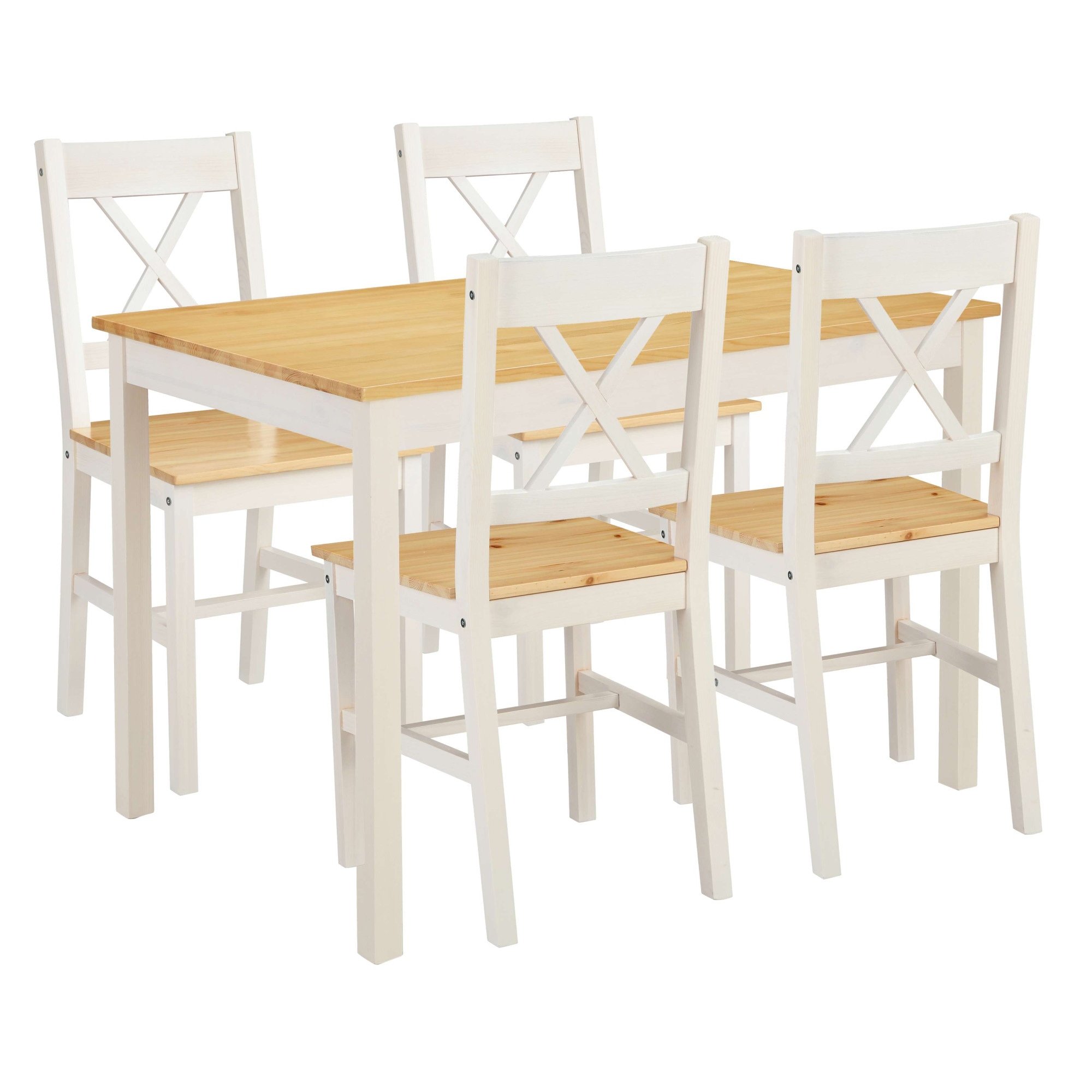 OTTO home Essgruppe "Willow" Set, 5 tlg. Esstisch mit 4 Stühlen, aus massivem Kiefernholz