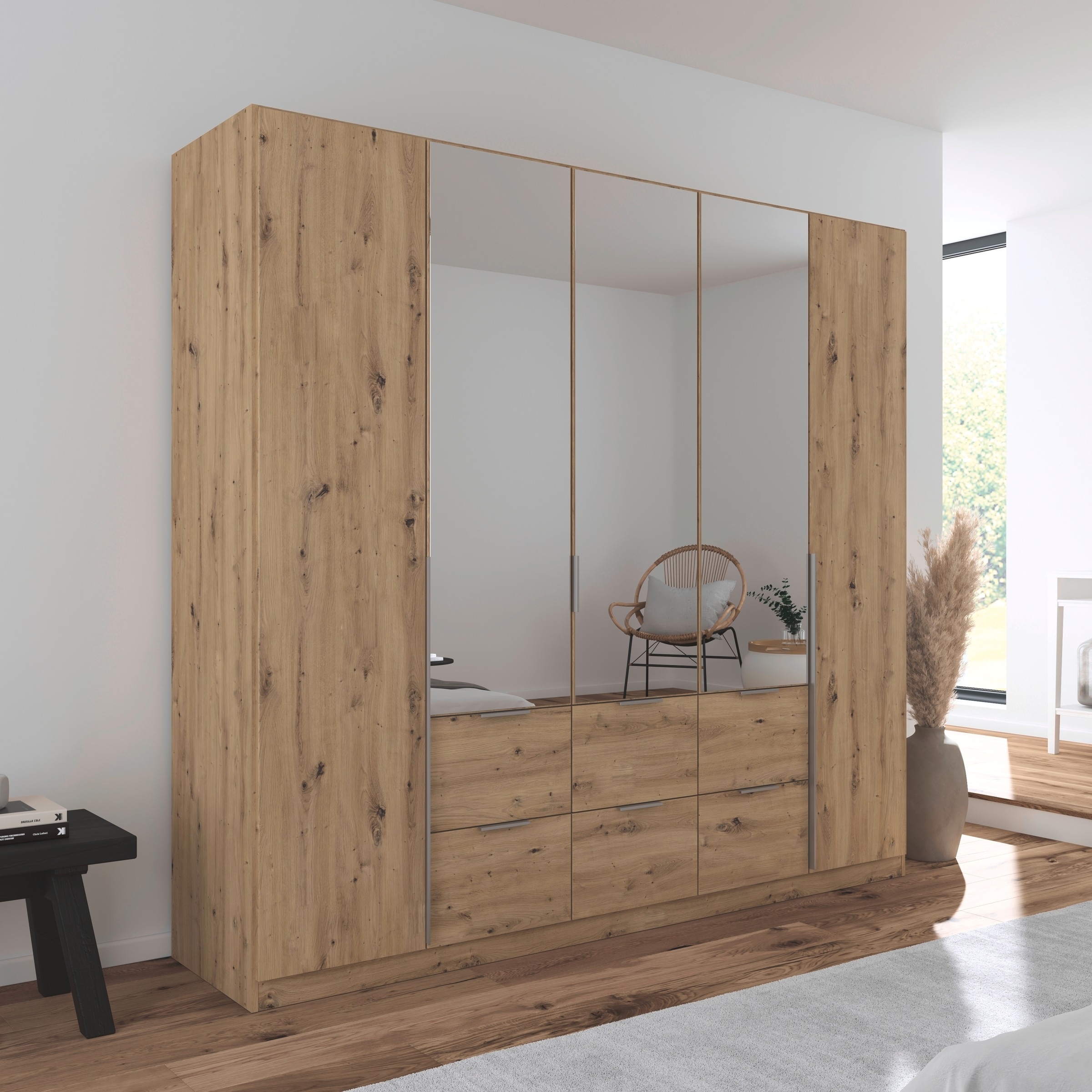 OTTO home Drehtürenschrank "Kleiderschrank Schrank Garderobe AGORDO mit Dek günstig online kaufen