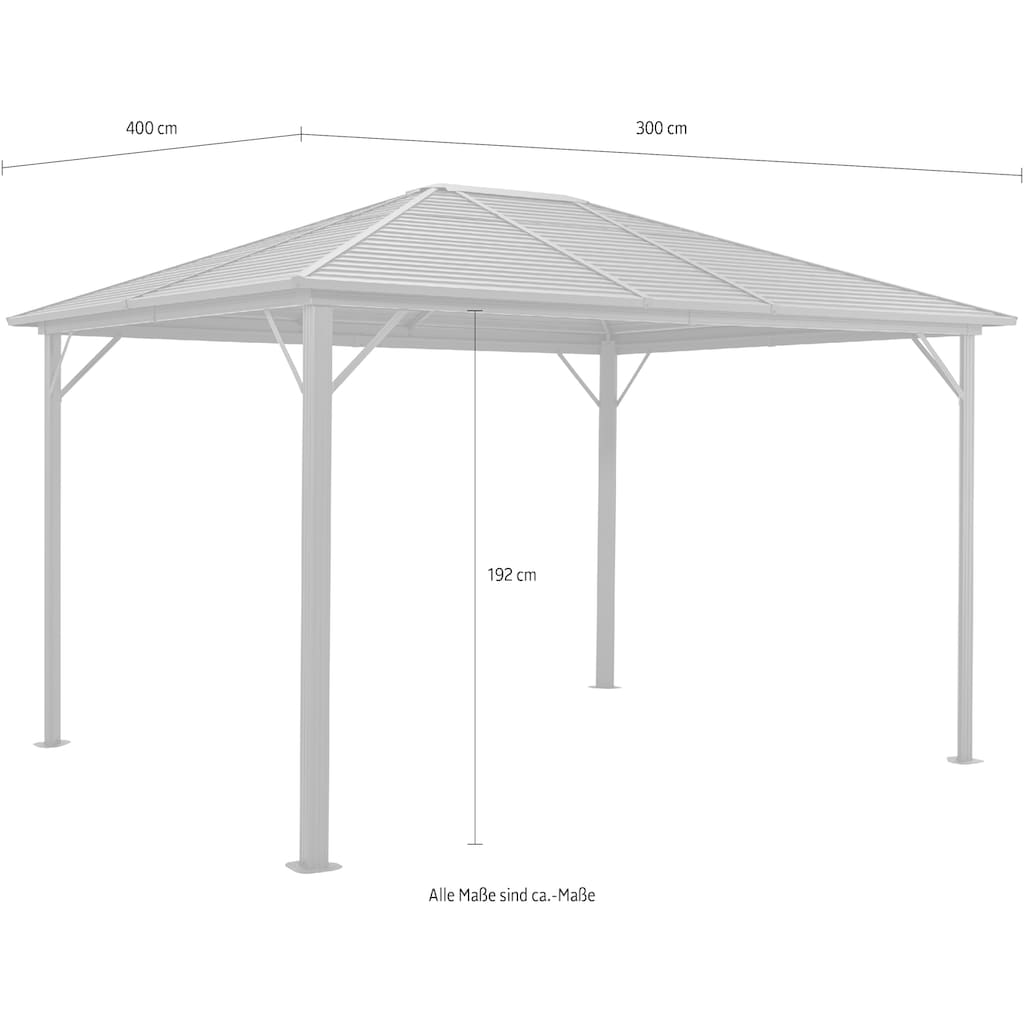 KONIFERA Pavillon »Barbados«, BxT: 300x400 cm, Aluminiumgestell, ohne Seitenteile