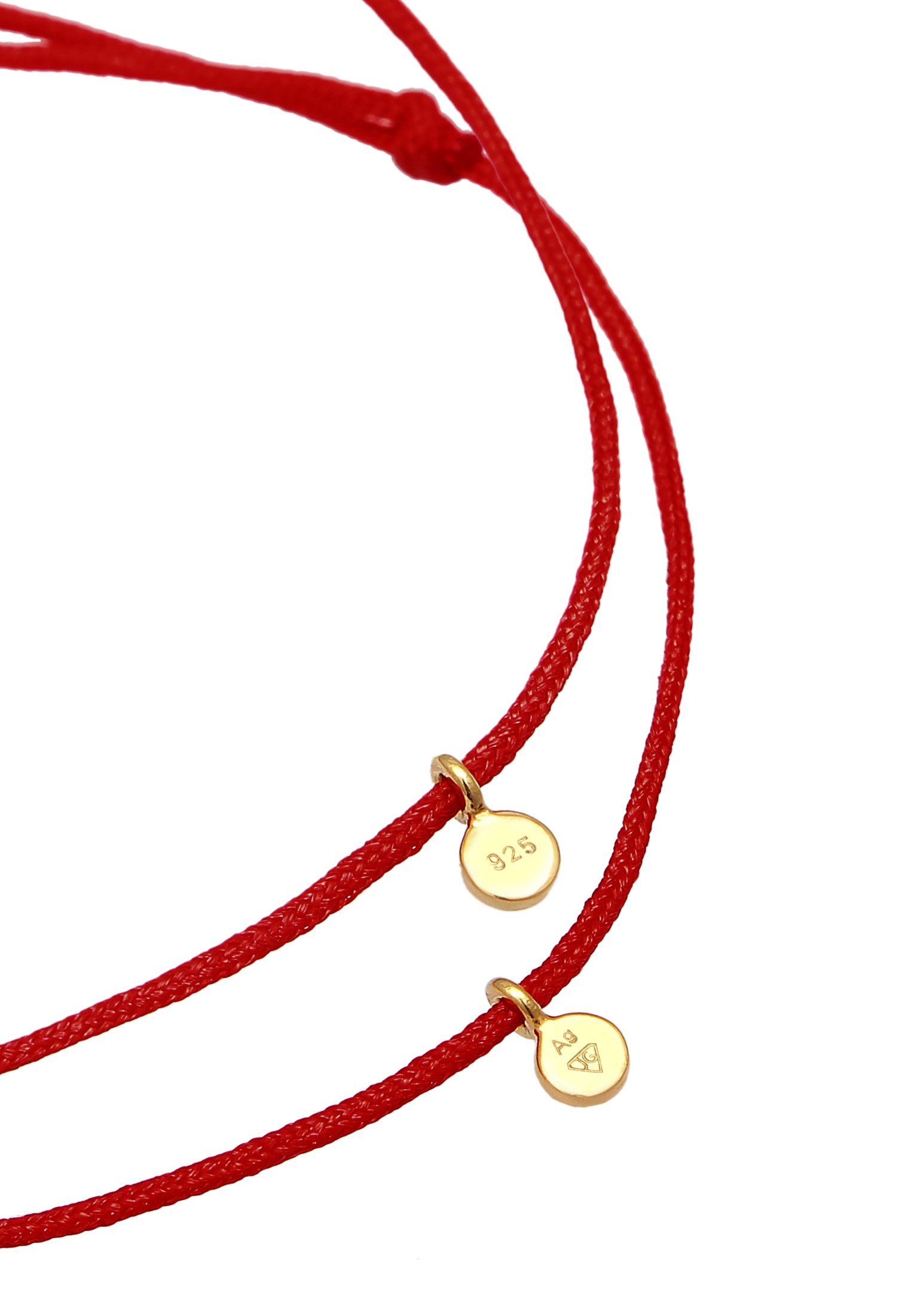 Elli Armketten Set »Armband Herz Mutter Kind Nylon 925 Silber vergoldet«