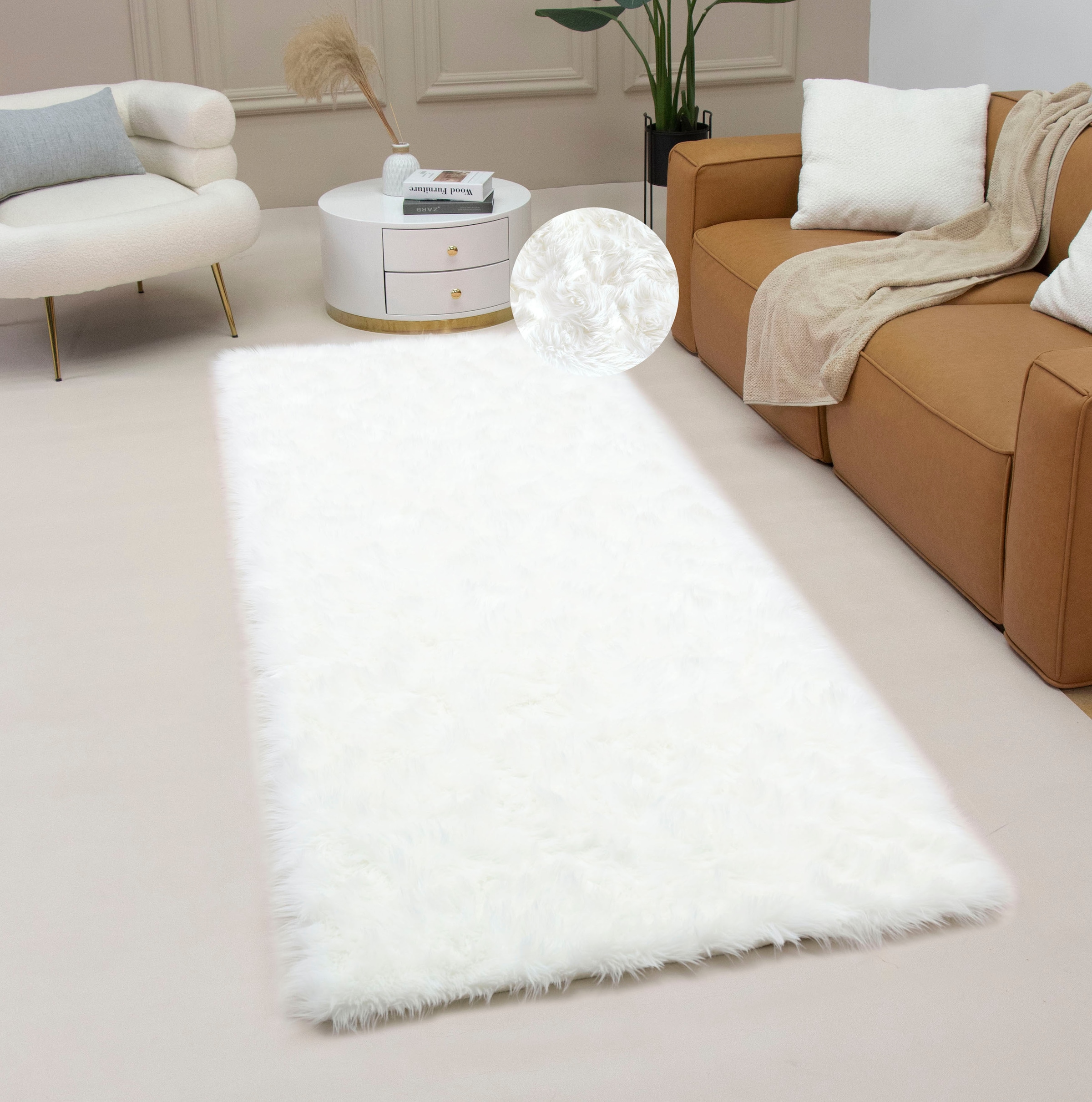 Home affaire Fellteppich »Dena Hochflor Teppiche« r...
