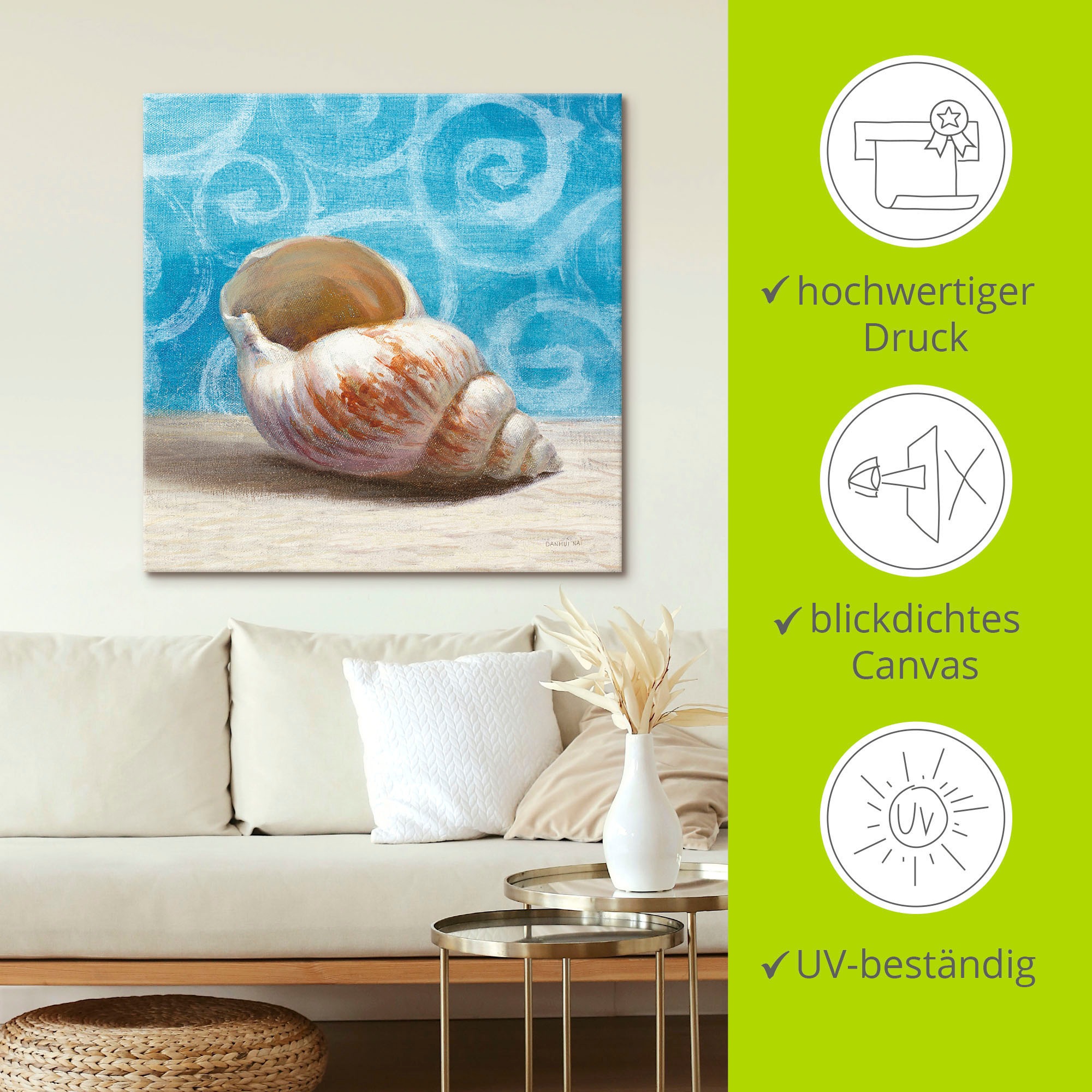 Artland Leinwandbild »Geschenke aus dem Meer I«, Wassertiere, (1 St.), auf Keilrahmen gespannt
