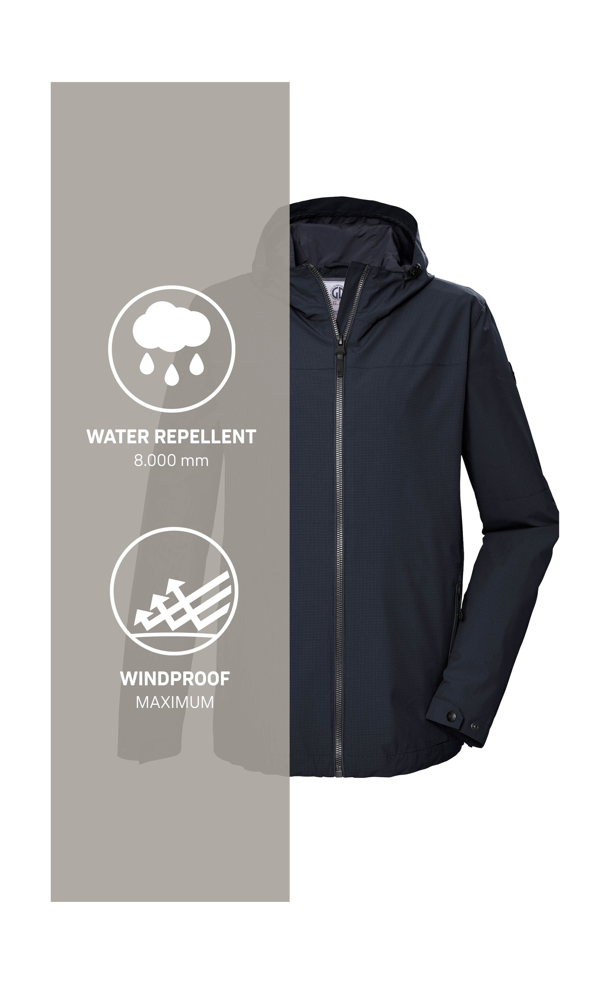 G.I.G.A. DX by killtec Funktionsjacke »GS 80 MN JCKT«, Herrenjacke wasserdicht 8.000 mm, Kapuze, verstellbar