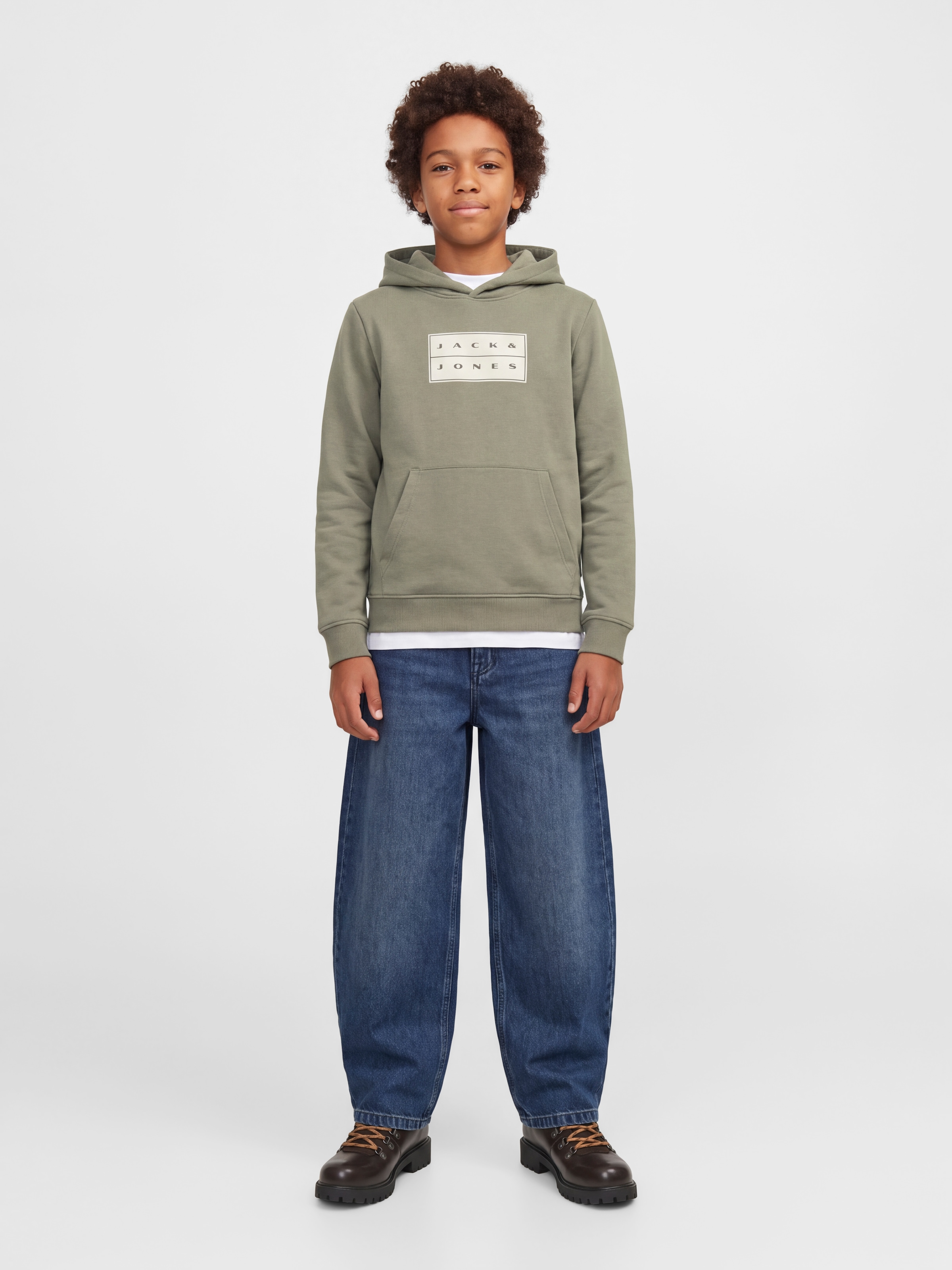 Jack & Jones Junior Kapuzensweatshirt »JCOFUSION BOX SWEAT HOOD JNR«, Baumwollmischung, regular fit
