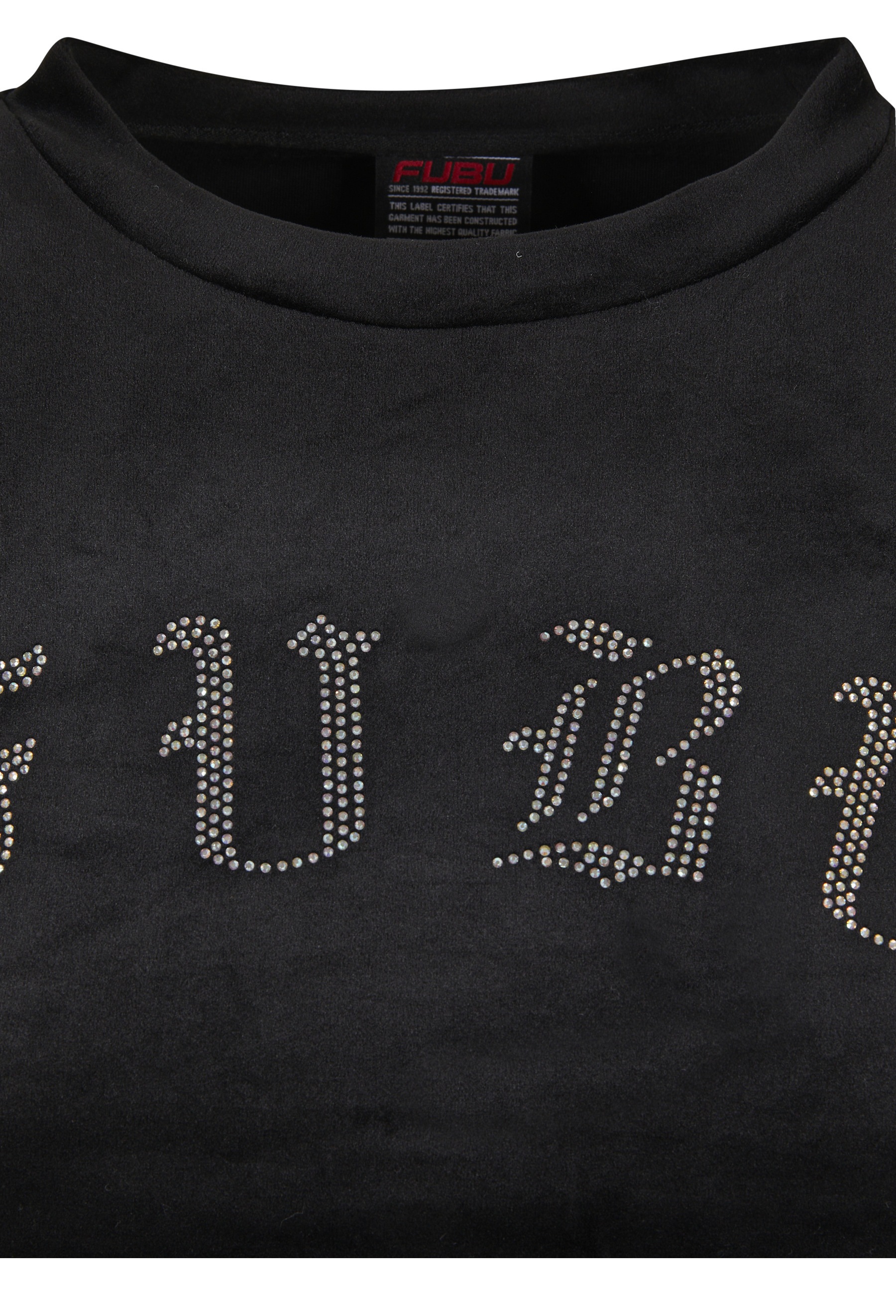 Fubu Longsleeve »Fubu Damen FW224-018-1 Old English Rhinestone Velours LS black« 1 Stk.