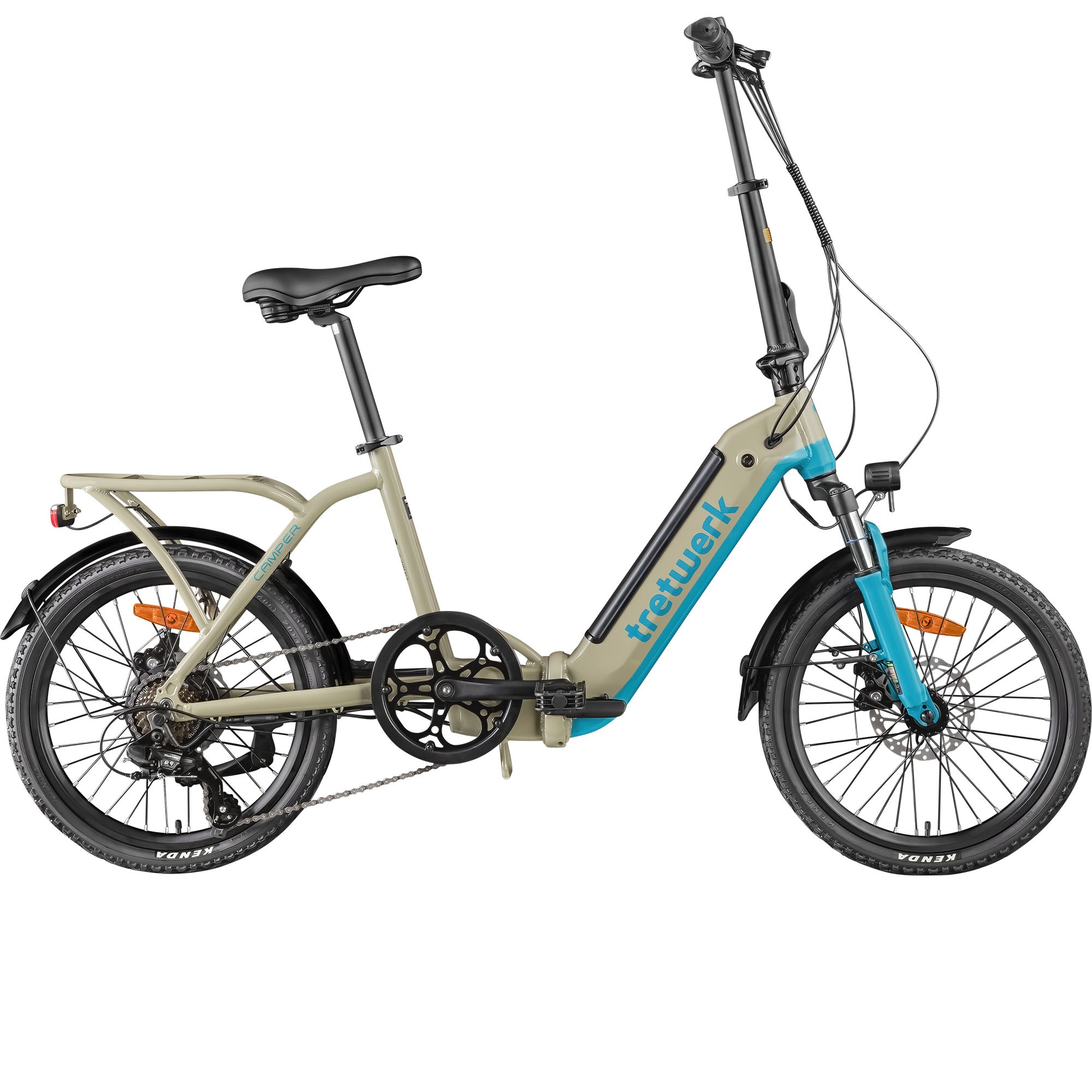Tretwerk "Camper" 7 Gang Shimano Tourney TY300 Schaltwerk Kettenschaltung Heckmotor 250 W