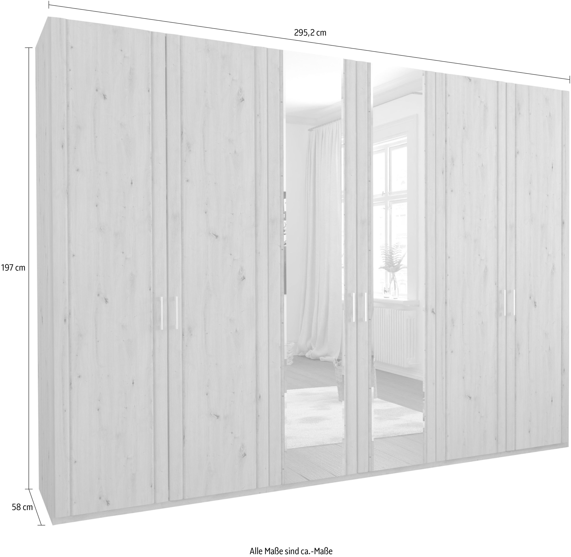 WIEMANN Drehtürenschrank »Mainau«, mit Holz- und Spiegeltüren