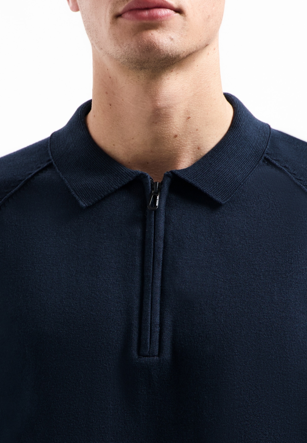 NO EXCESS Stehkragenpullover »No Excess Half-Zip-Polo-Pullover Pullover Polo Half Zip Solid«