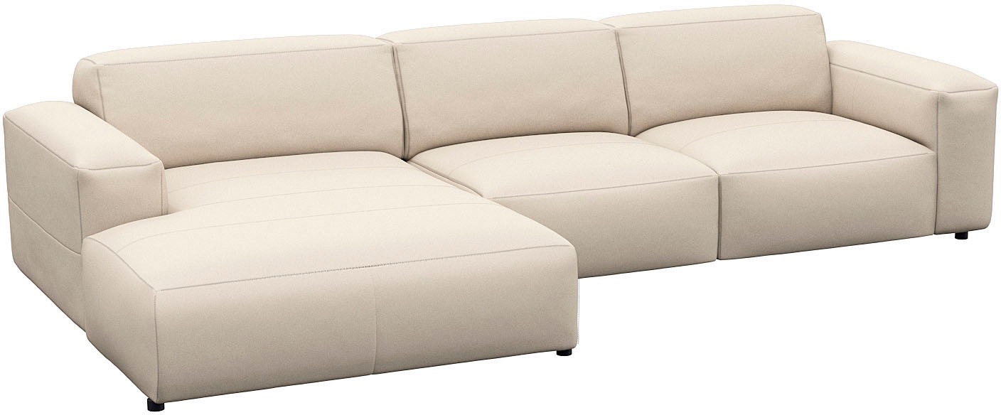 FLEXLUX Ecksofa »Lucera bequem und komfortabel durch hochwertigen Sitzaufbau, L-Form«, modern & anschmiegsam, Kaltschaum, Stahl-Wellenunterfederung