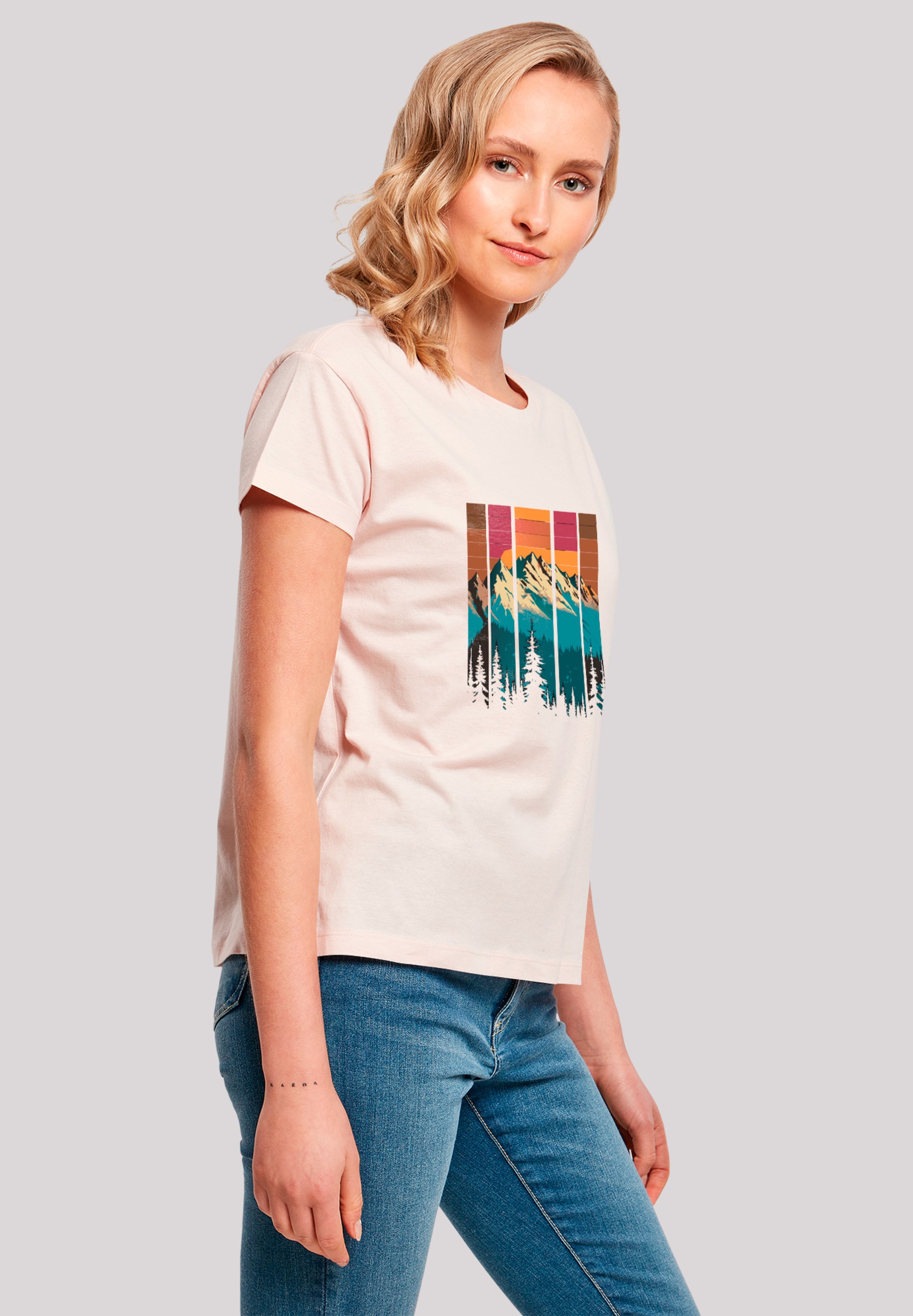 F4NT4STIC T-Shirt »Berg Sonnenuntergang Retro« Premium Qualität