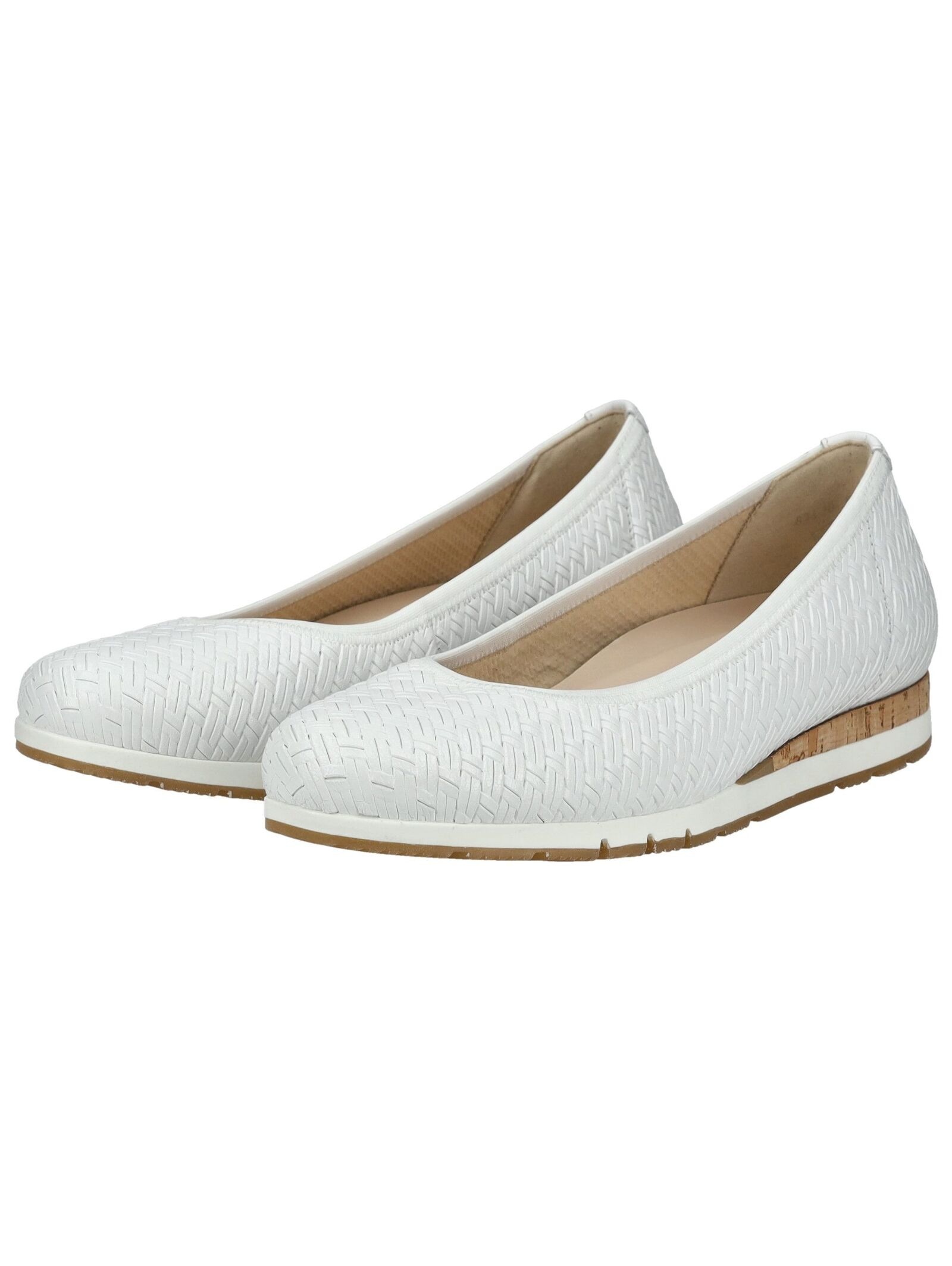 Ballerina GABOR COMFORT "Gabor Comfort Ballerinas Glattleder", Damen, Gr. 42, weiß, Glattleder, Schuhe Ballerina 6