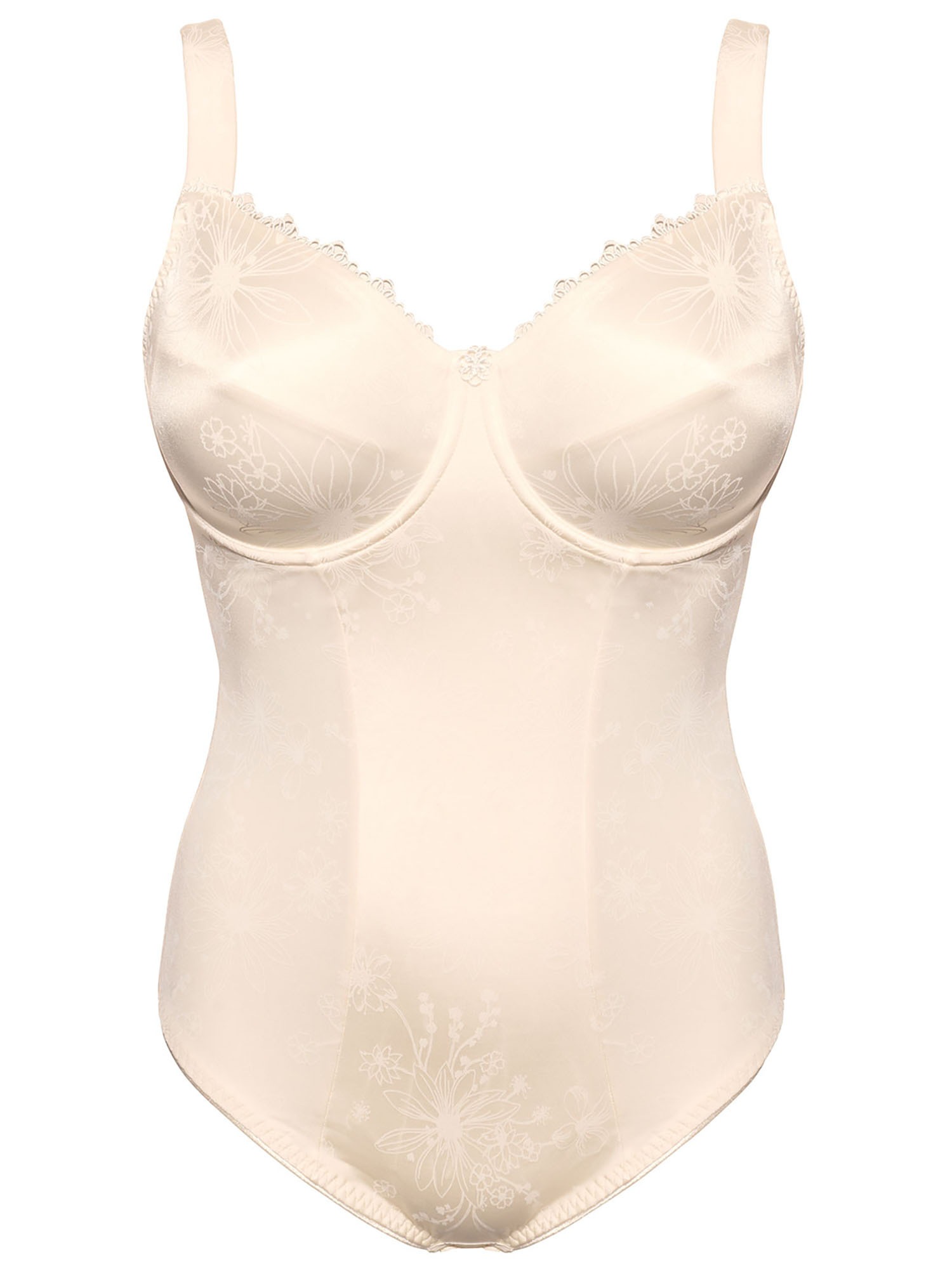 ULLA DESSOUS Damen Body "Body mit Bügel Viola", Gr. 100, beige, Obermaterial: 50% Polyamid PA. 35% Elasthan EL. 10% Polyester PES. 5% Baumwolle CO.,