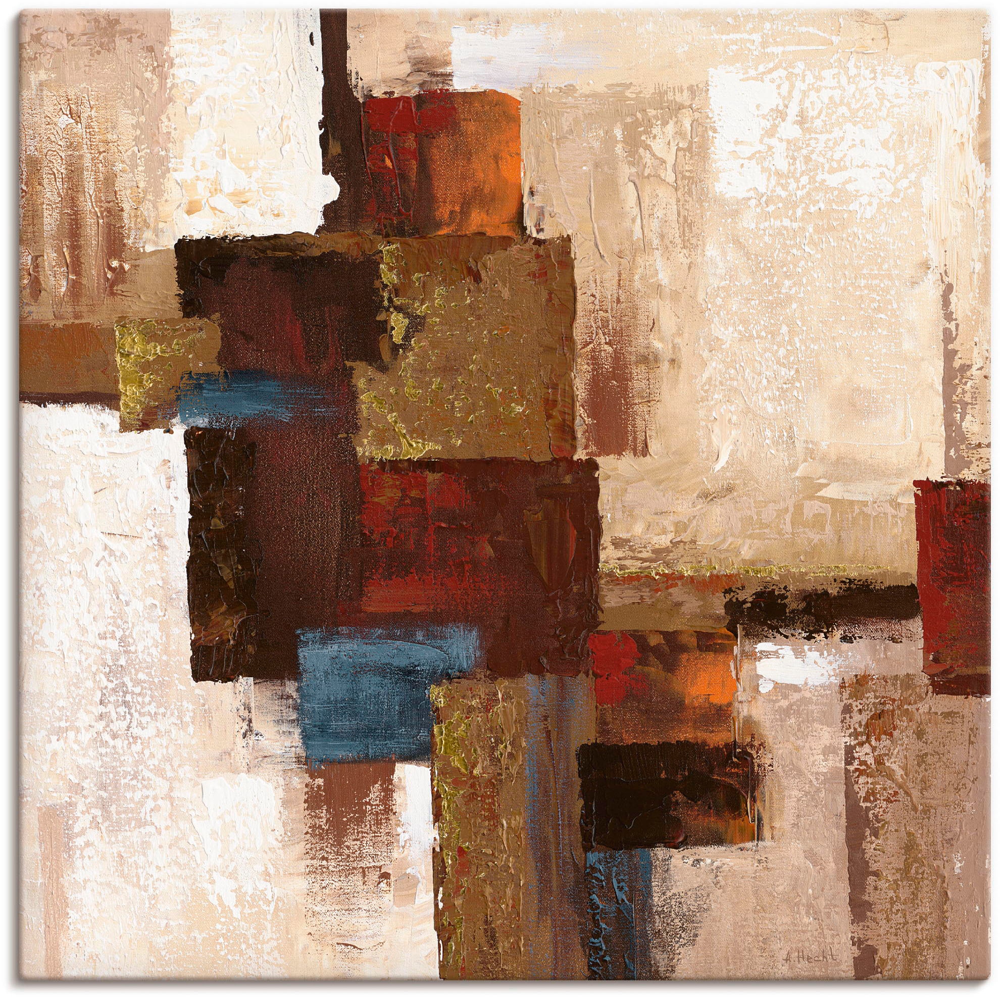 Artland Leinwandbild "Karos Abstrakt I" Muster 1 Stk. tlg. als Leinwandbild günstig online kaufen