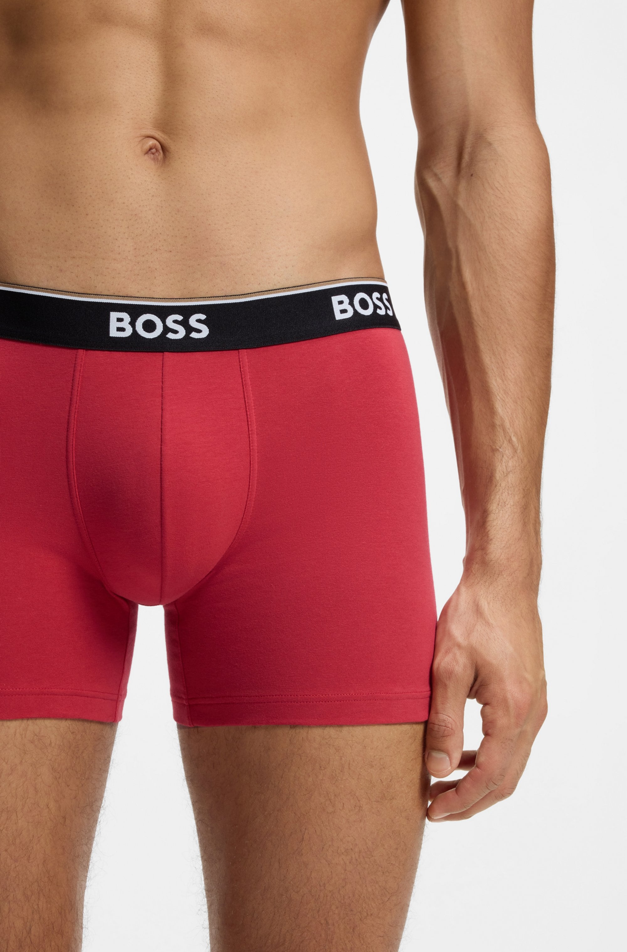 BOSS Boxershorts Packung, 3 Stk. aus bequemer Stretch-Baumwolle, körpernah, mittlere Bundhöhe