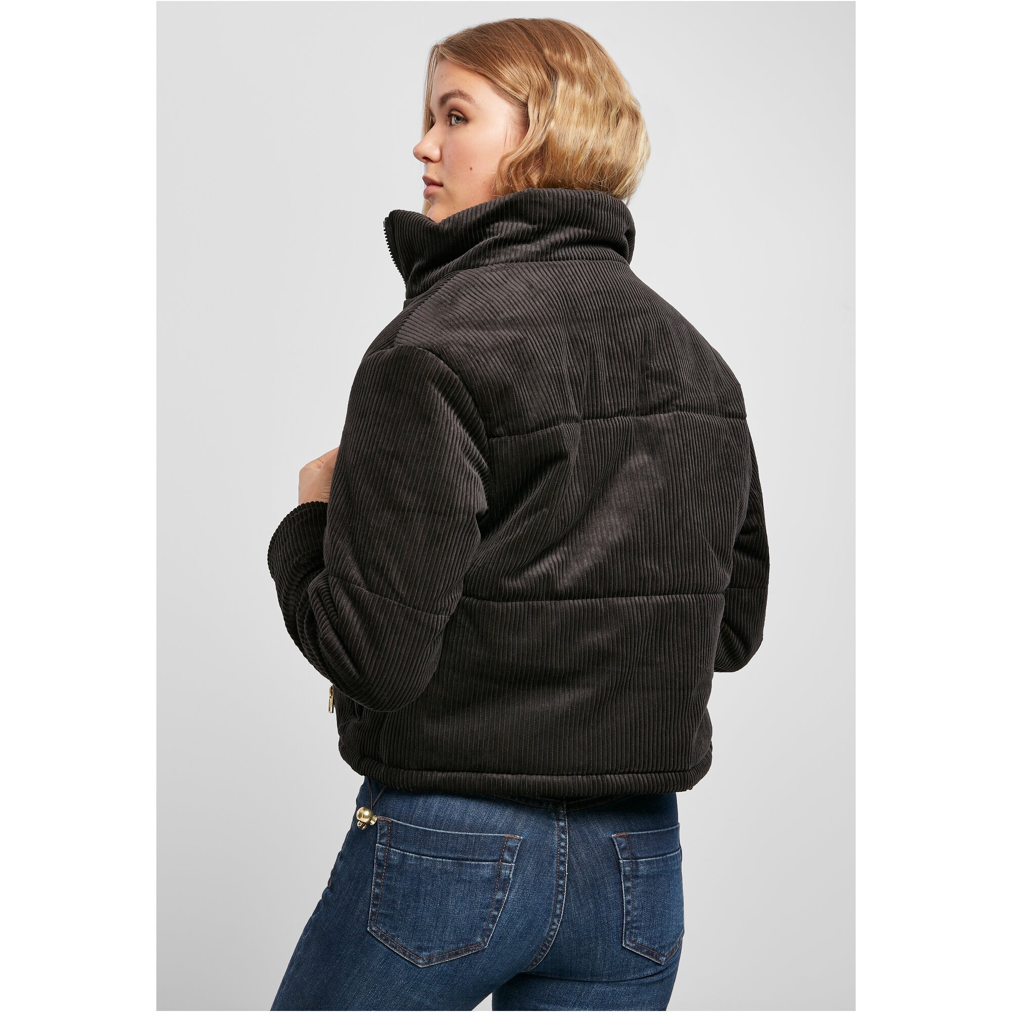 URBAN CLASSICS Winterjacke »Damen Ladies Corduroy Puffer Jacket«, (1 St.), ohne Kapuze