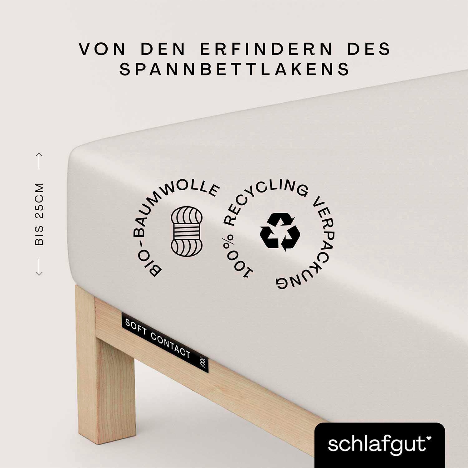 Schlafgut Spannbettlaken "Soft Contact" 100% Bio Baumwolle