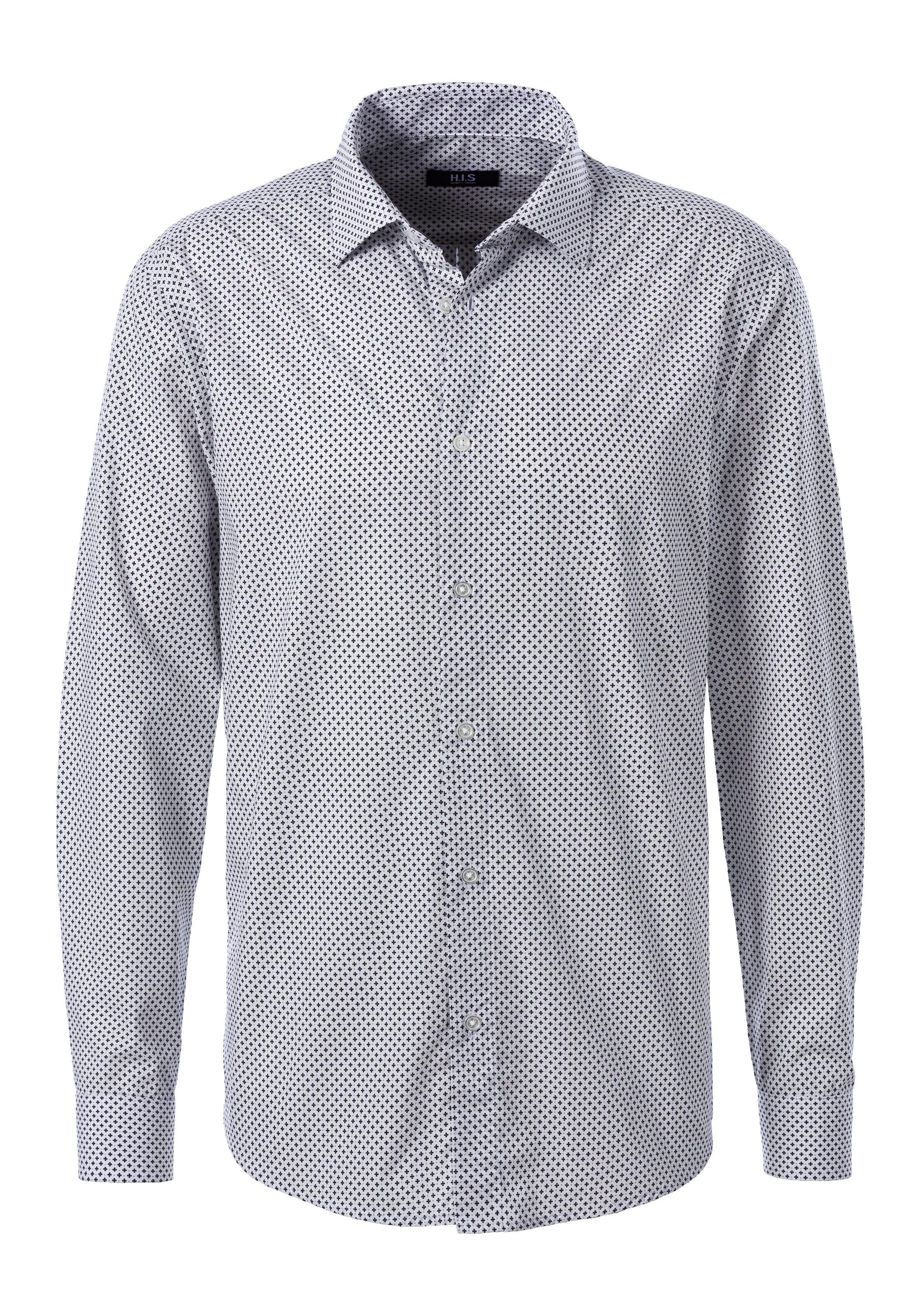 H.I.S Langarmhemd »Regular fit« mit Haifischkragen und allover Print aus reiner Baumwolle