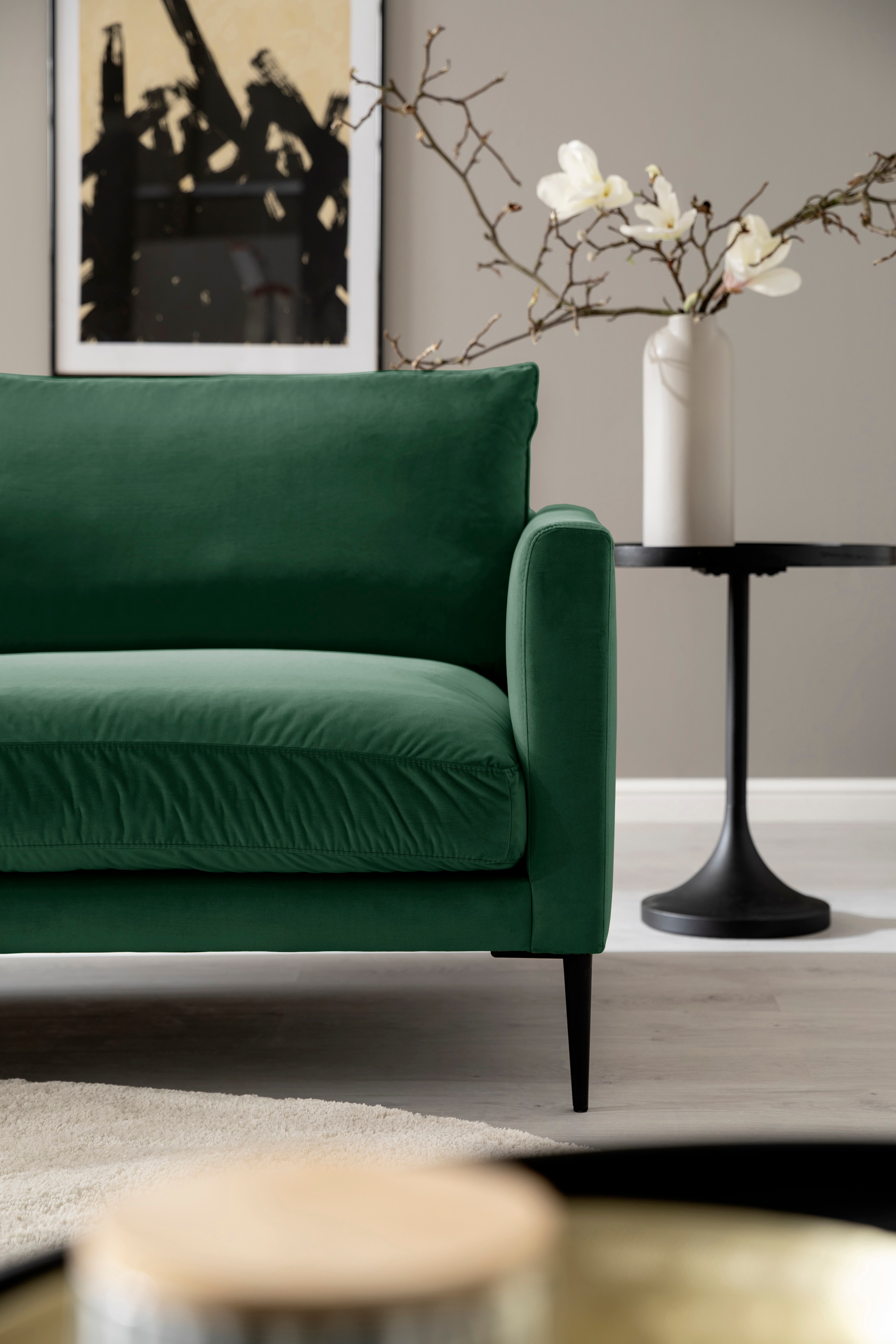 Thumbnail - Trends by HG Polsterecke "Svea L-Form" Ottomane rechts oder links, mit Metallfuß, frei im Raum stellbar