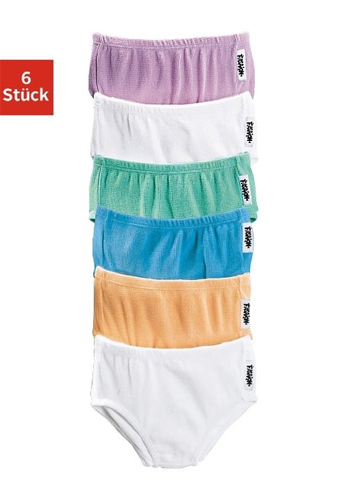 PETITE FLEUR Mädchen Slip, Gr. 116, bunt, Piqué, Obermaterial: 95% Baumwolle, 5% Elasthan, unifarben, Unterhosen, bequemer Basic, angenehm zu Tragen