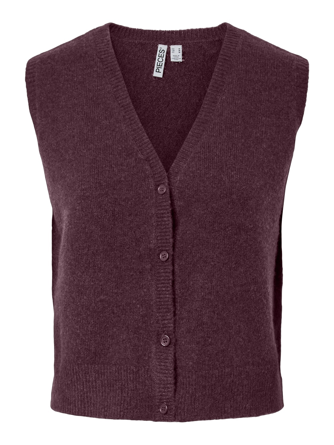 pieces Strickweste »PCSALLY SL V-NECK KNIT VEST NOOS BC« Materialmix
