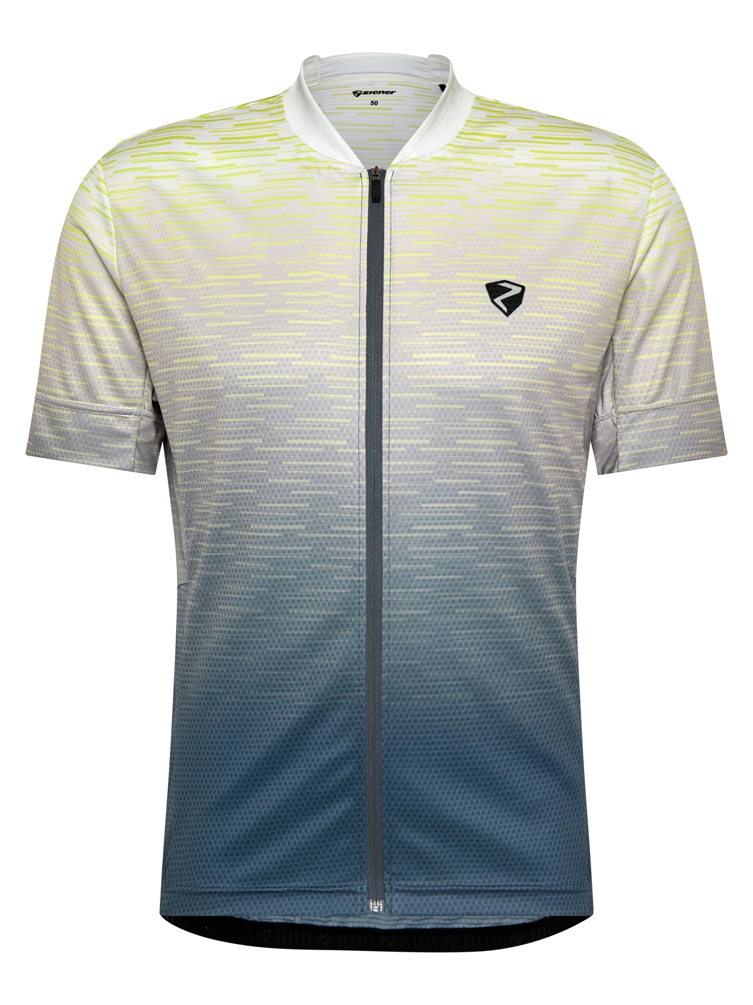 Radtrikot ZIENER "NELETE-Z", Herren, Gr. 58, grau, Obermaterial: 100% Polyester; Obermaterial 2: 90% Polyester, 10% Elasthan, Trikots