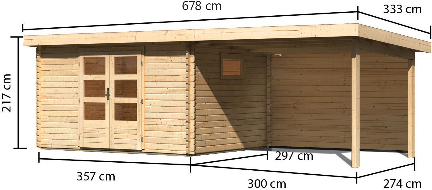 Karibu Gartenhaus »Trittau 4« aus hochwertiger nordischer Fichte