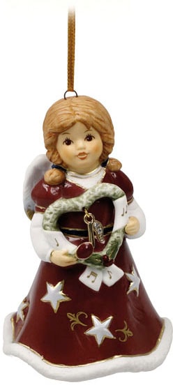 Goebel Weihnachtsfigur "Engel - Jahresengel - Glöckchen 2023, Höhe ca. 9,5 cm", Sammlerfigur, Weihnachtsdeko, Dekofigur,