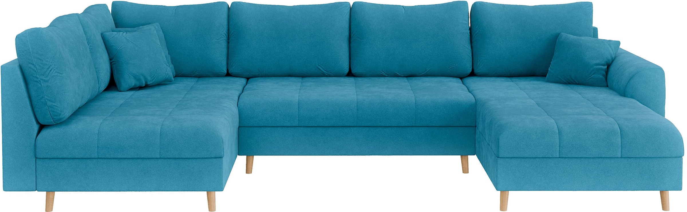 Home affaire Wohnlandschaft »CHARRE U-Form mit Ottomane, Maße B/T/H: 310/161/81 cm«, feine Steppung, lose Rücken- und Zierkissen, auch in Cord und Bouclé