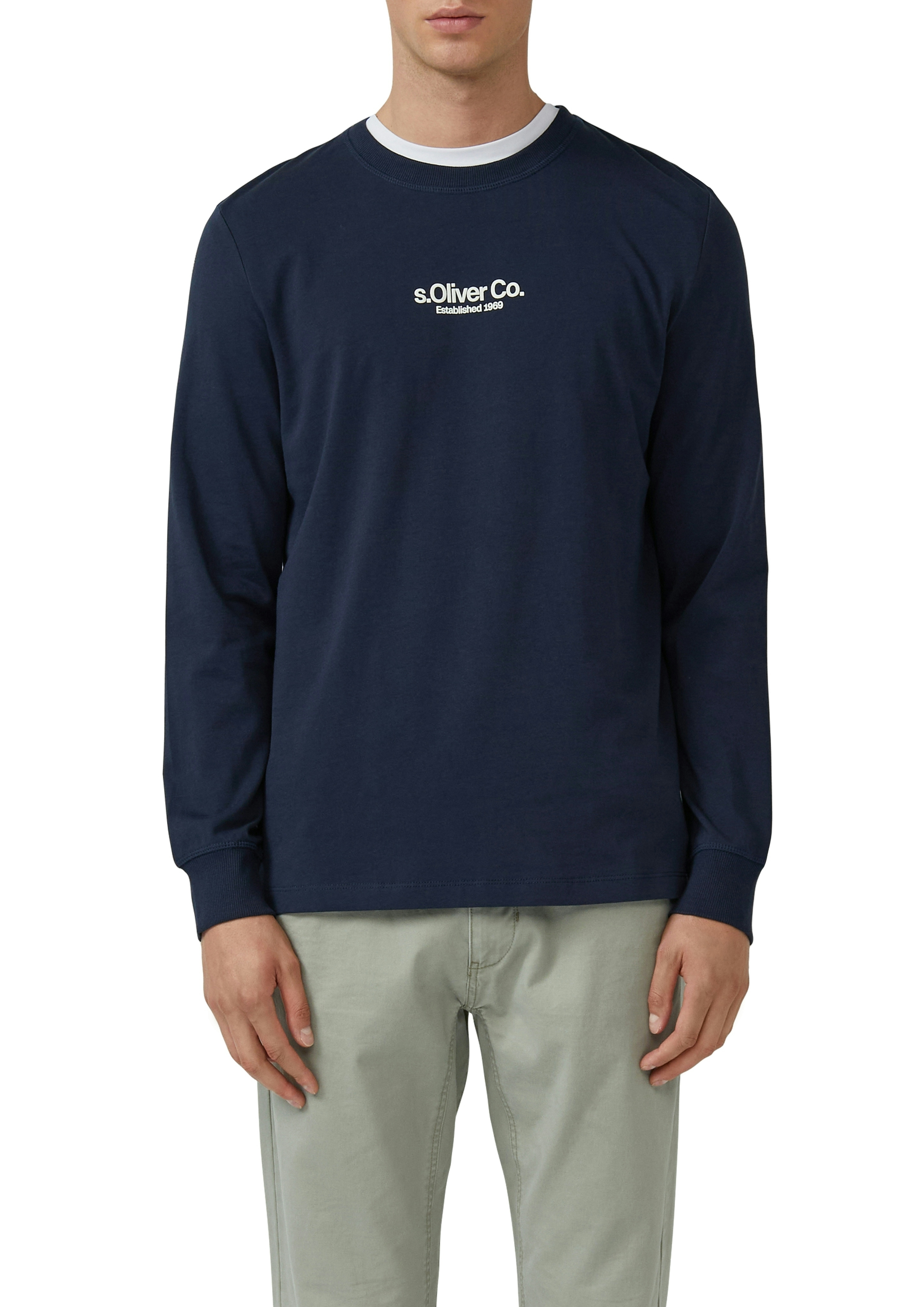 s.Oliver Langarmshirt mit Logo Schriftzug