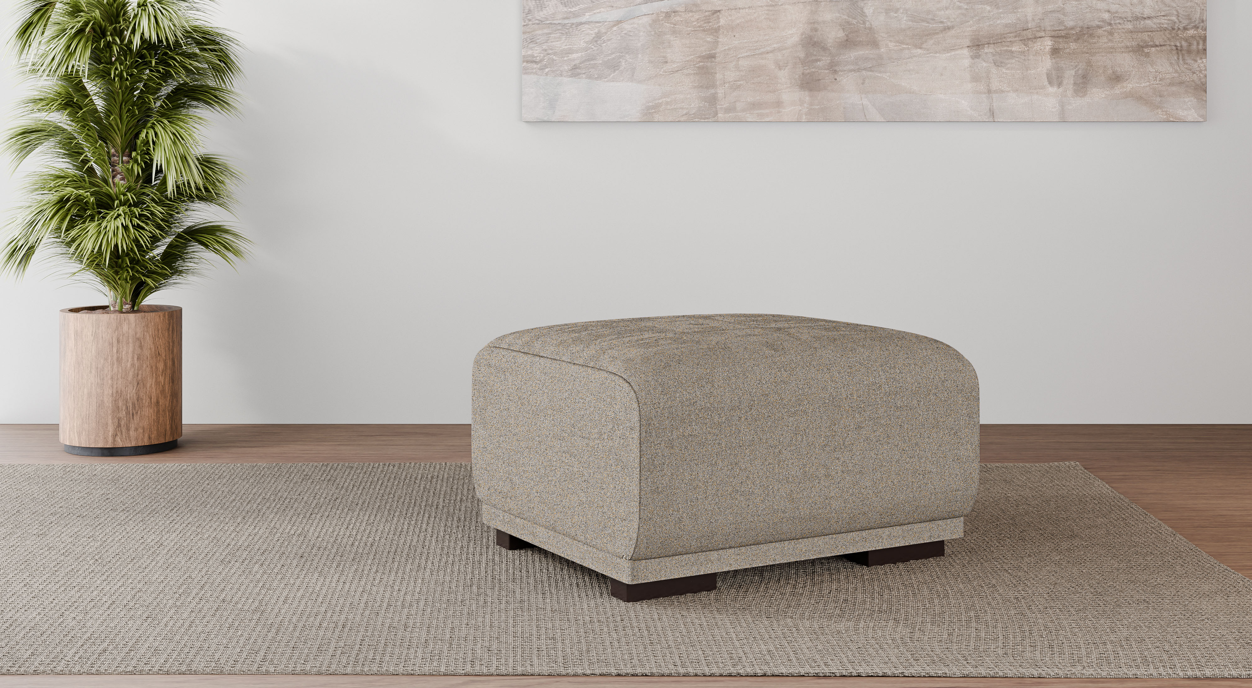 OTTO home Polsterhocker "BORNHOLM, kleiner Hocker passend zur Serie, Maße B/T/H: 61/72/46 cm" mit Wellenfederung, in hochwertiger Verarbeitung