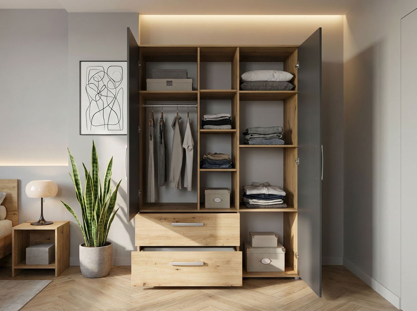 arthur berndt Kleiderschrank »Alessio, Kinderkleiderschrank« Kleiderschrank, mit Melamin-Oberfläche