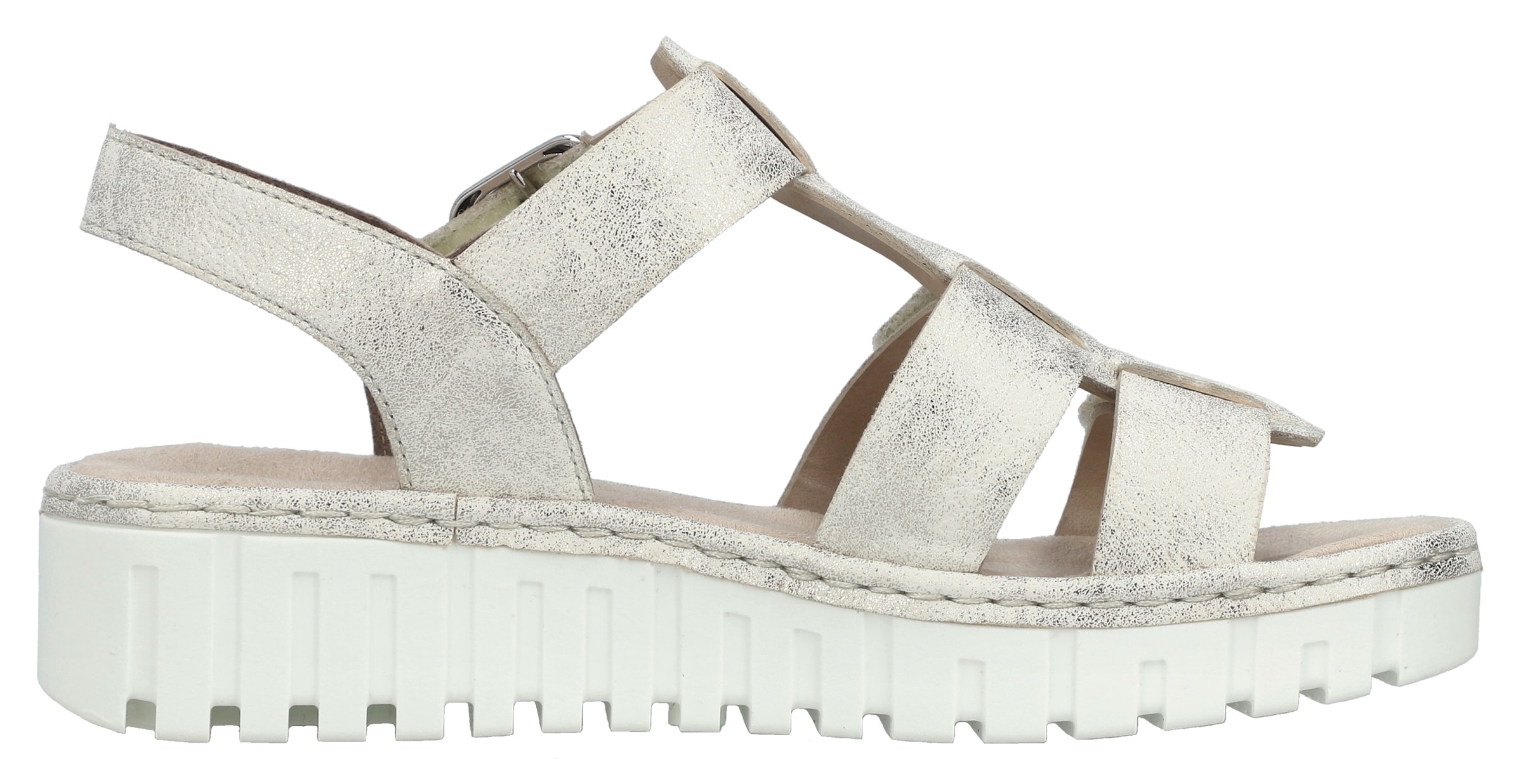 Rieker Plateausandale, Riemchensandale, Sommerschuh, Sandalette mit Klettriemchen