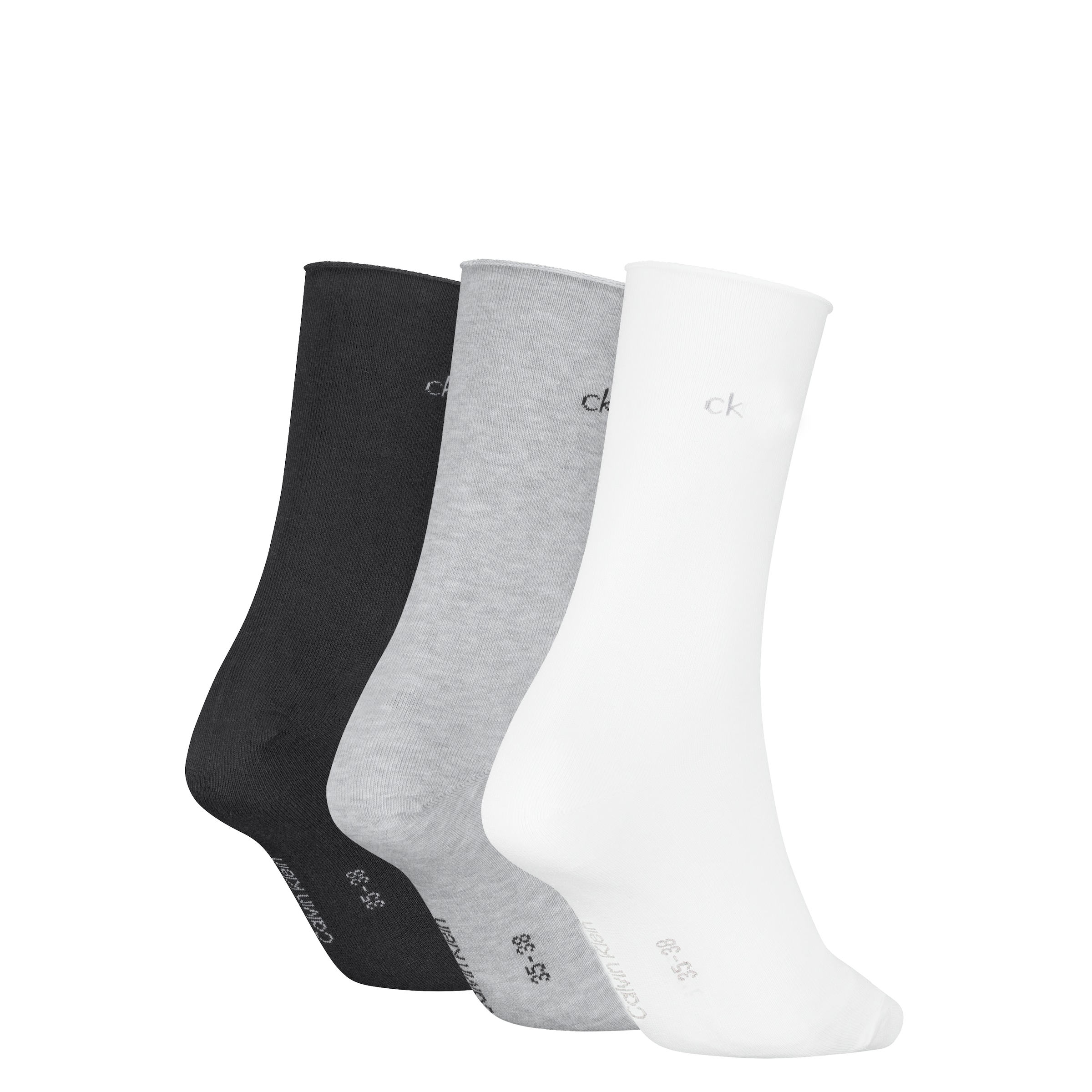 Calvin Klein Socken »CK WOMEN SOCK ROLLTOP« 3 Paar,  mit kleinem Rollbund, Cotton-Mix