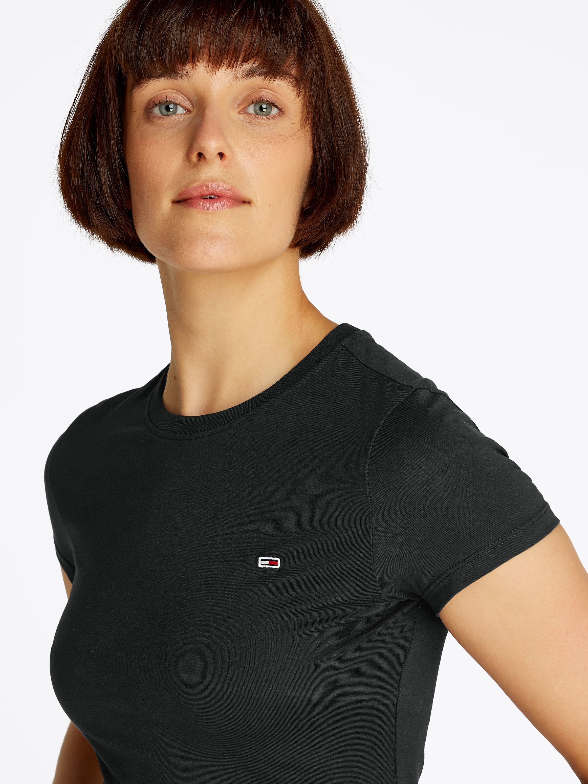 Thumbnail - Tommy Jeans Kurzarmshirt "TJW SLIM C-NECK TEE" mit Logo-Stickerei