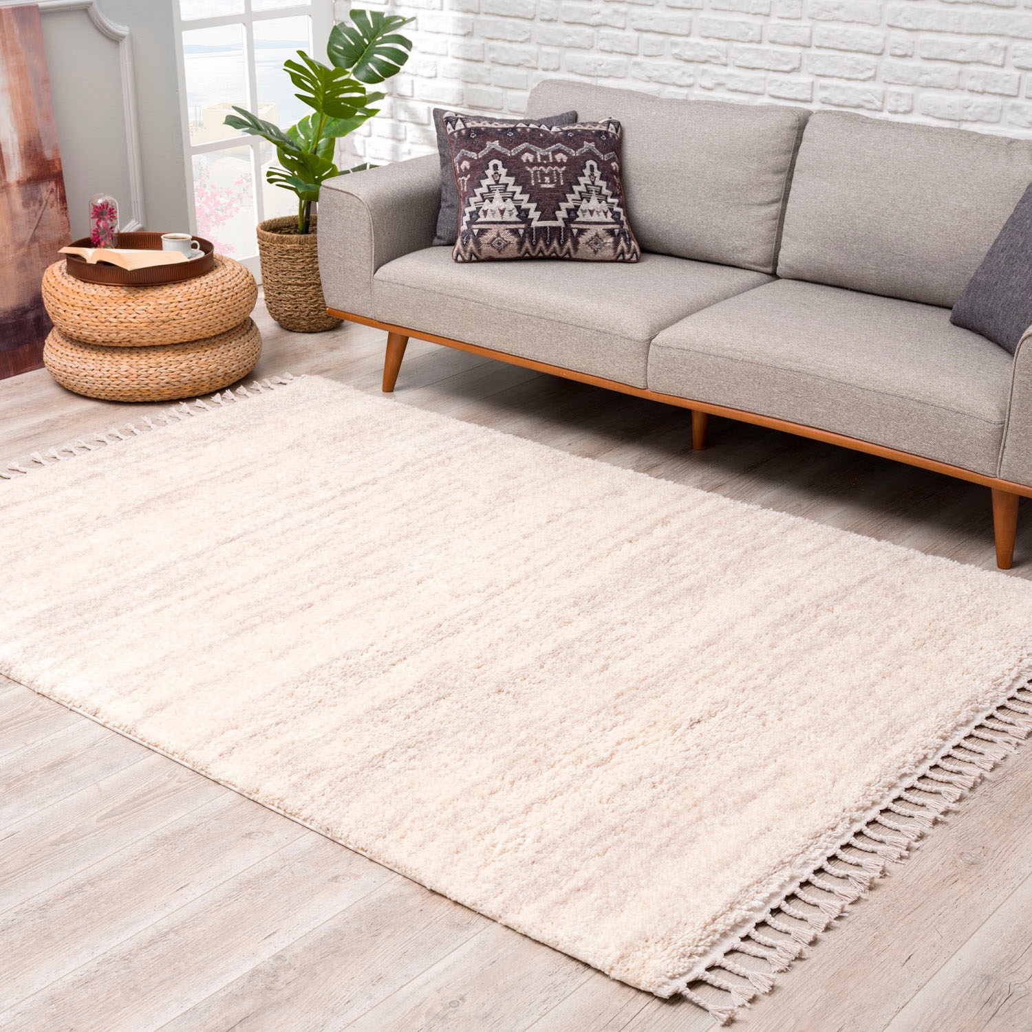 Carpet City Hochflor-Teppich »Pulpy 524«, rechteckig, besonders weich, mit Fransen, Meliert