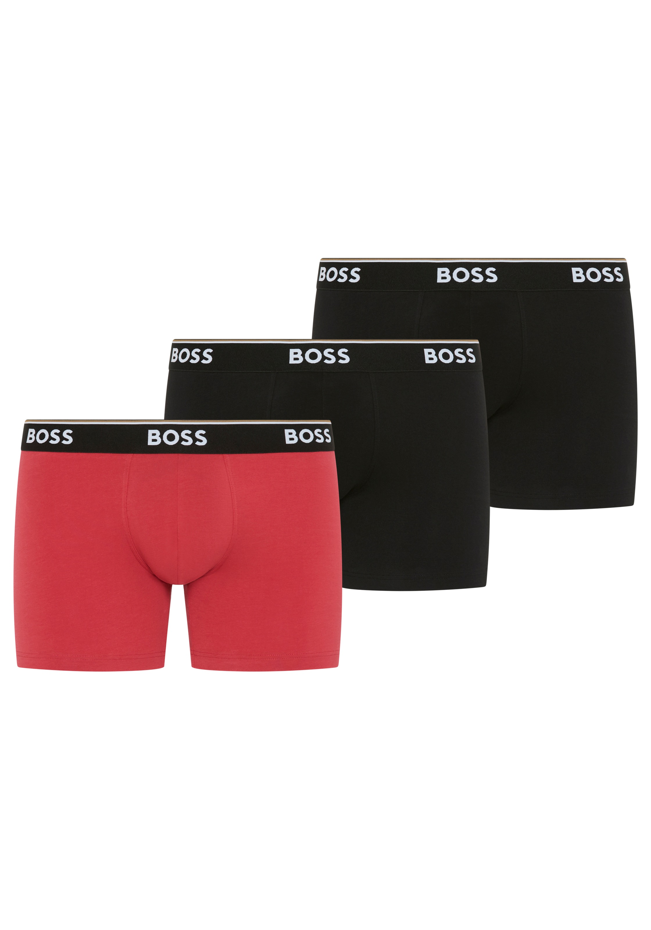 BOSS Boxershorts Packung, 3 Stk. aus bequemer Stretch-Baumwolle, körpernah, mittlere Bundhöhe