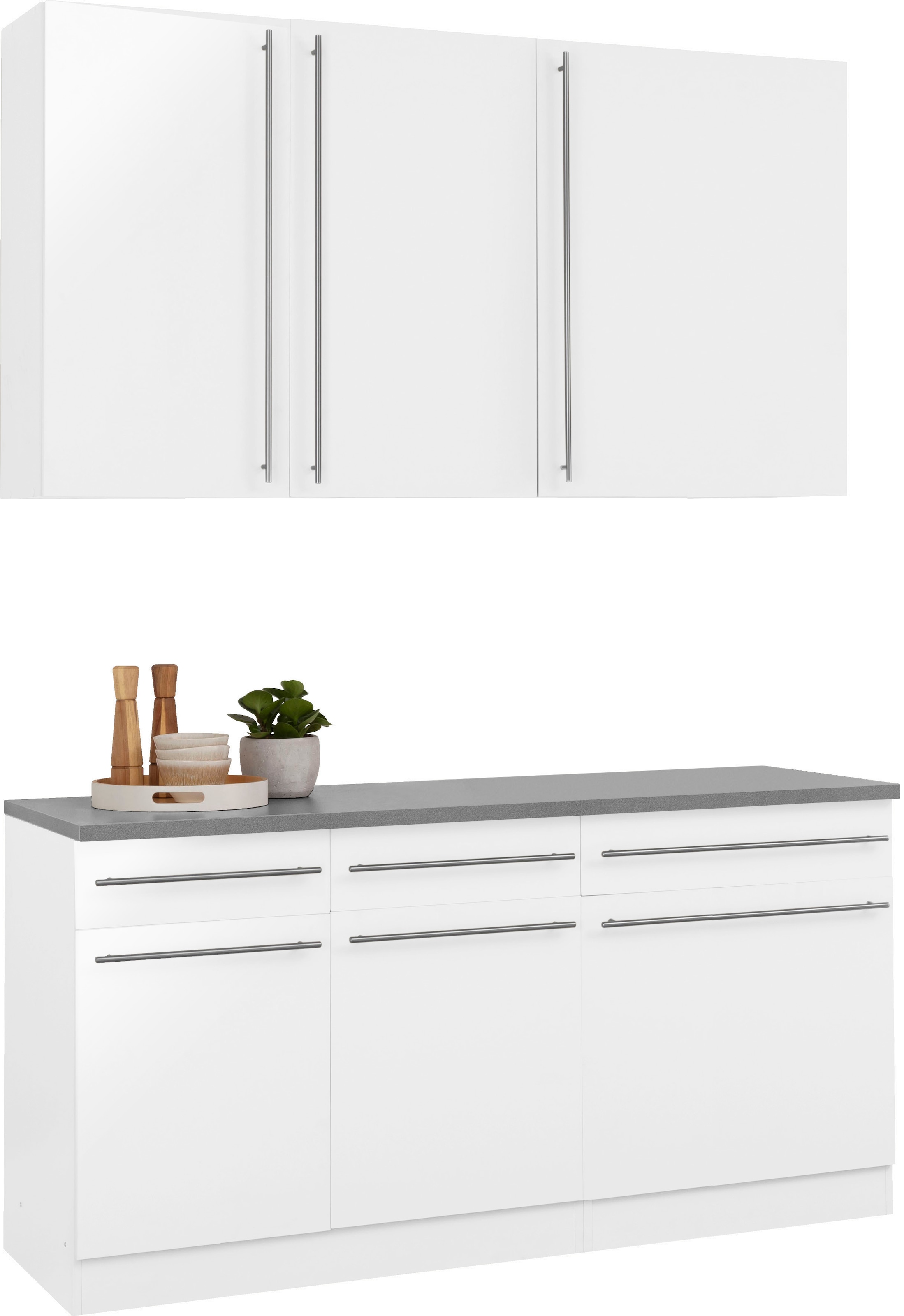 wiho Küchen Pantryküche »Chicago«, ohne E-Geräte, Breite 160 cm