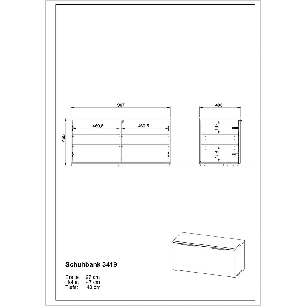 GERMANIA Schuhschrank »GW-GENOVA Schuhbank 3419«