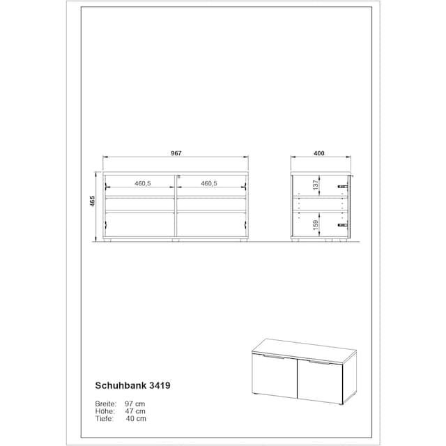 GERMANIA Schuhschrank »GW-GENOVA Schuhbank 3419« | BAUR