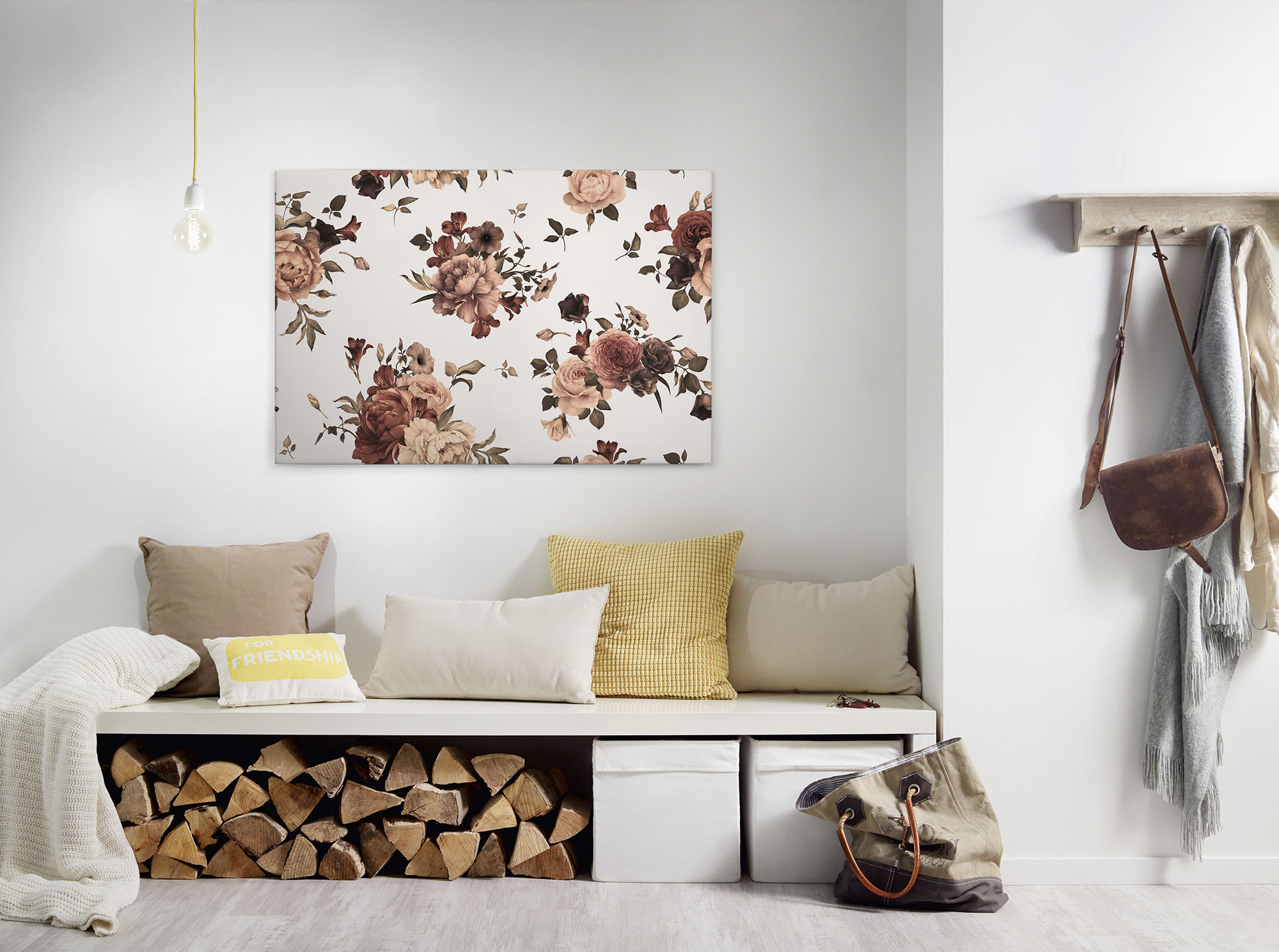 A.S. Création Leinwandbild "Flower Bouquet" Blumen Kunst 1 Stk. tlg. Landhaus Keilrahmen Blumen Rosen Blümchen Leinwand-Bild Wohnzimmer